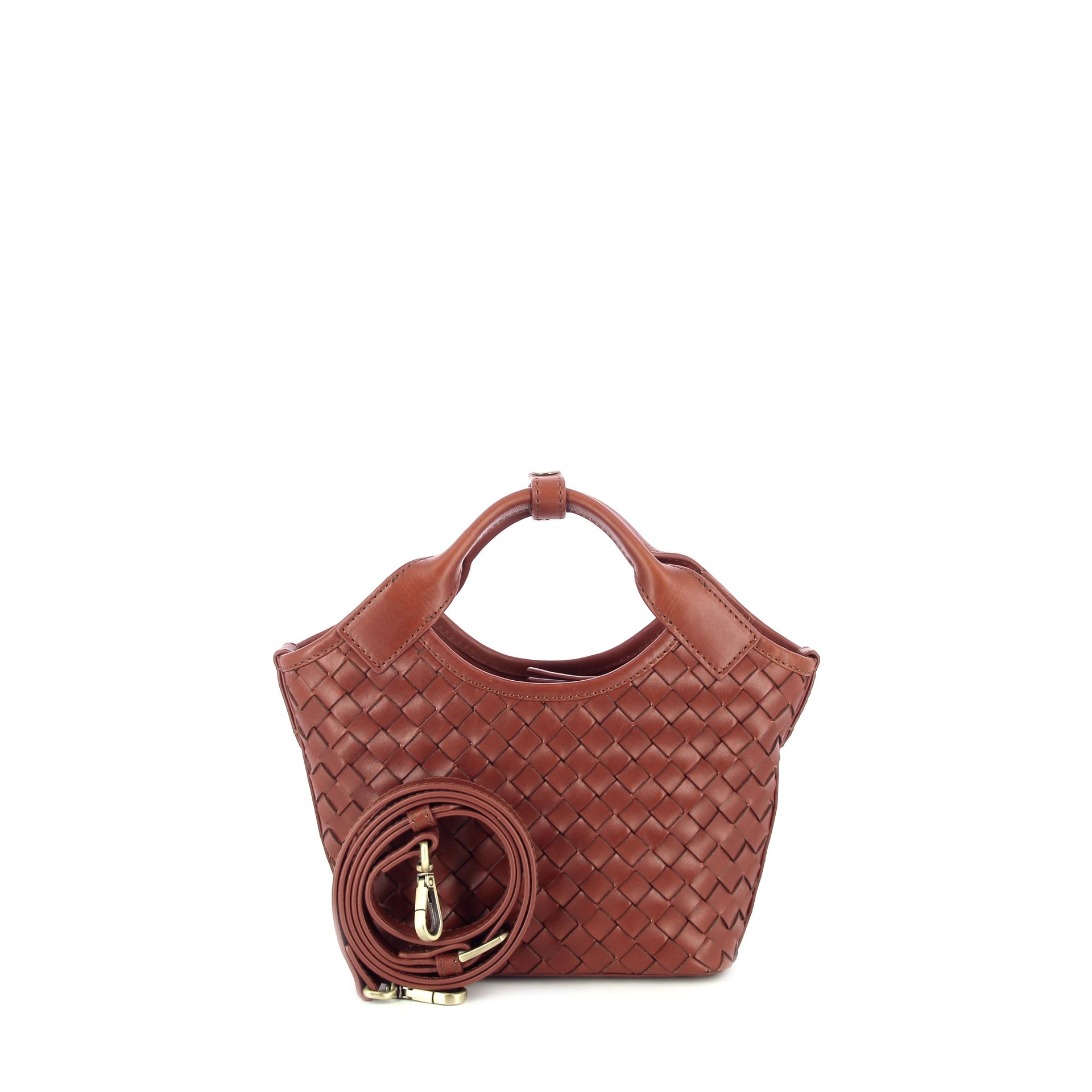 O My Bag Mara Mini Cognac Woven 266327 cognac
