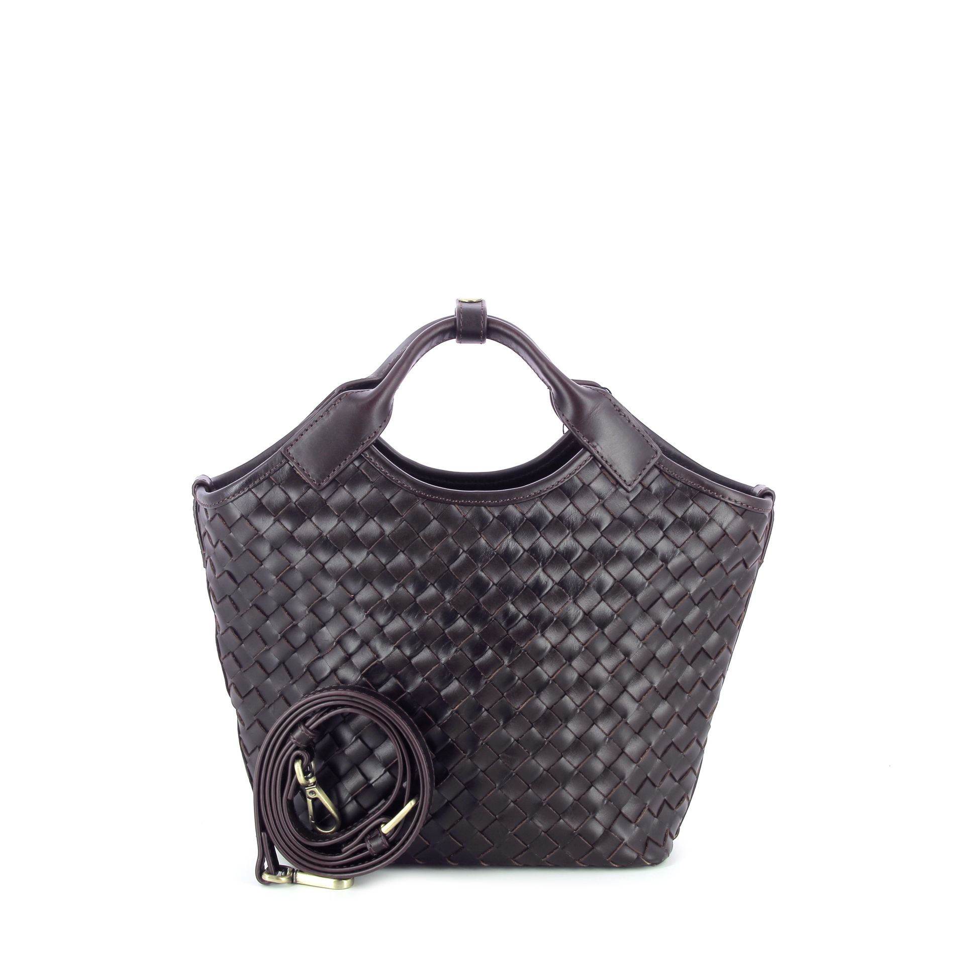 O My Bag Mara Midi Chocolate Woven 266329 bruin