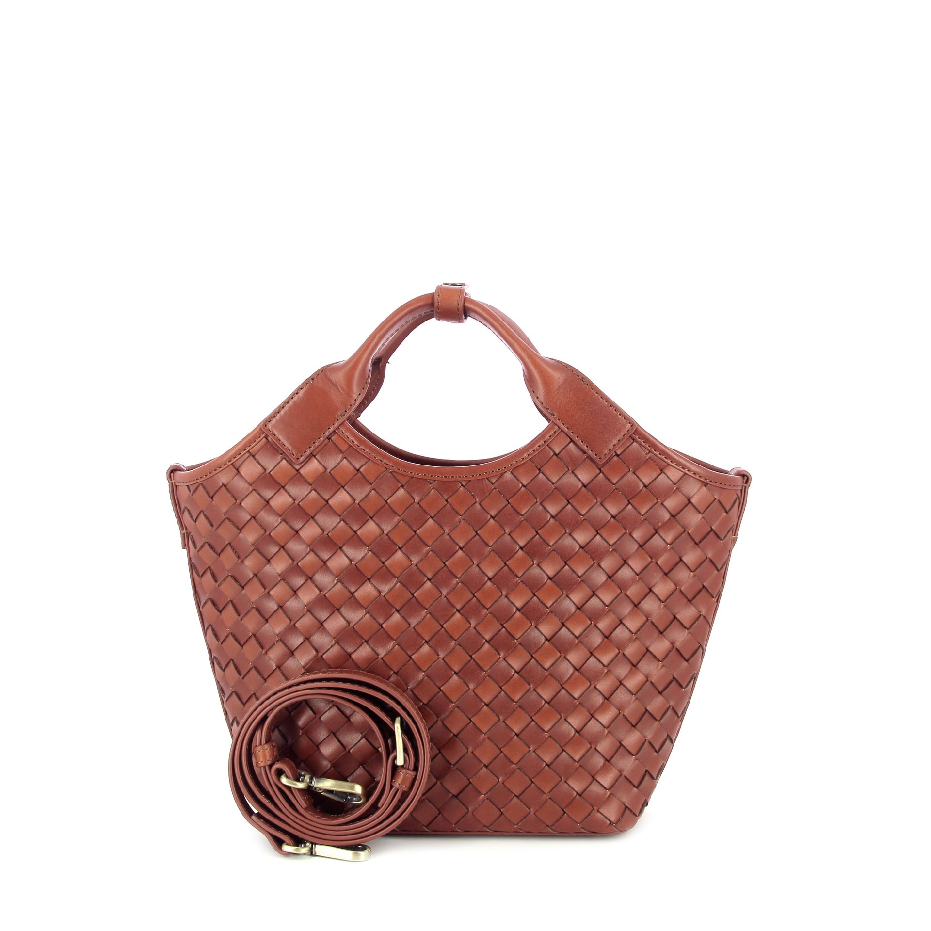 O My Bag Mara Midi Cognac Woven 266333 cognac