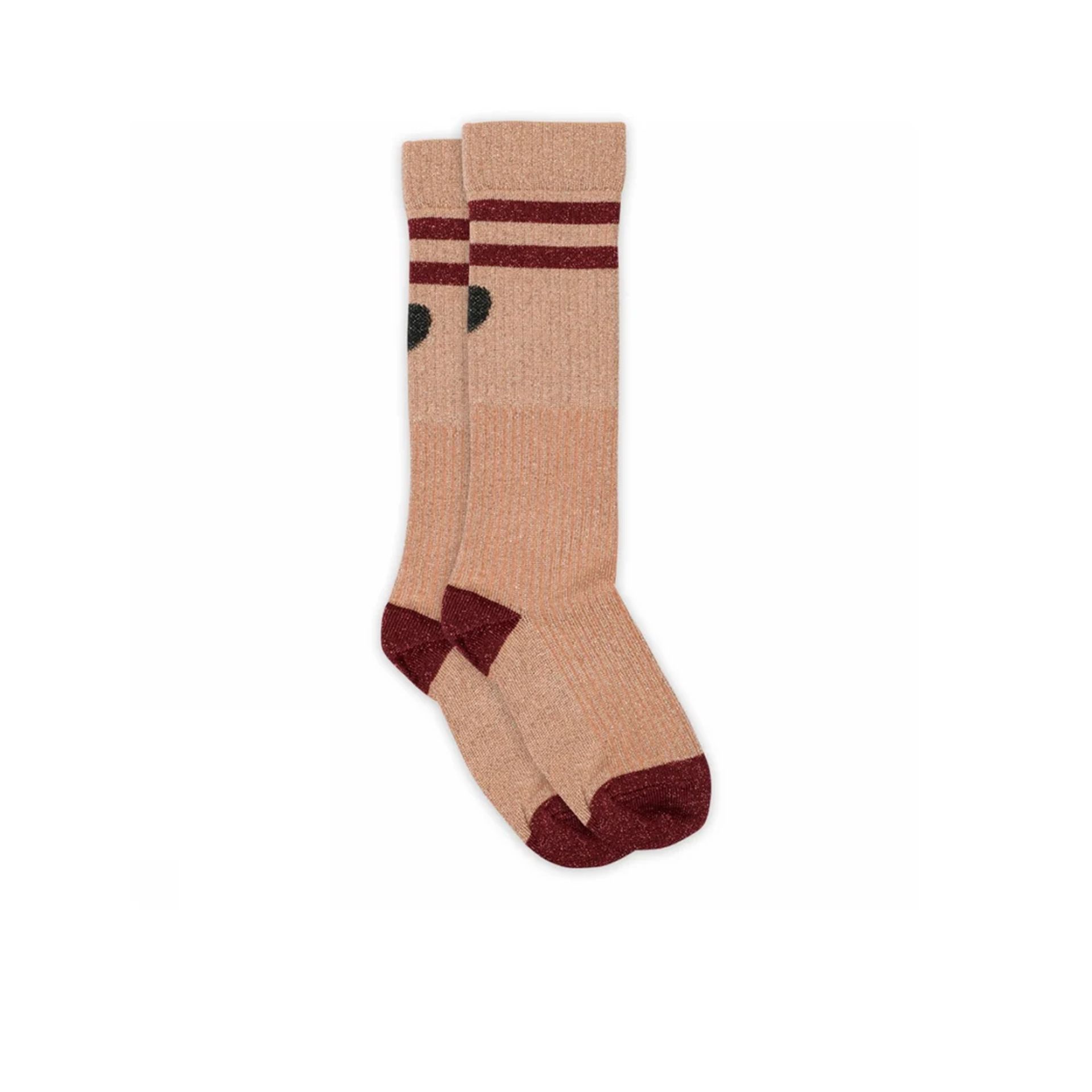 Mp Denmark Elga Glitter Knee Socks Maple Sugar 266402 roze
