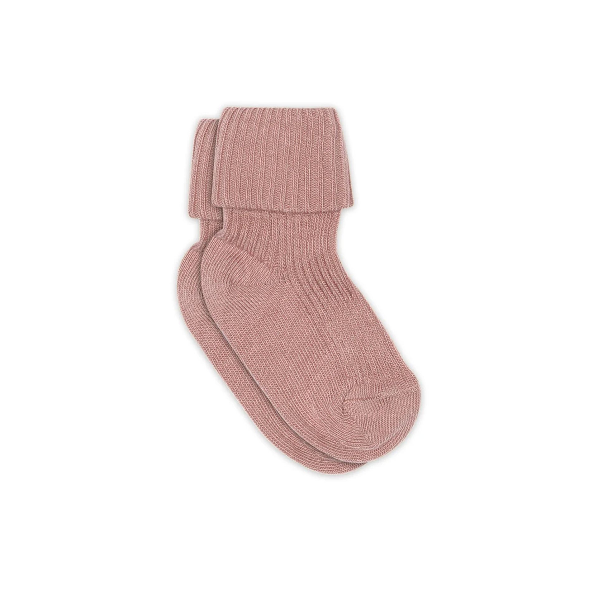 Mp Denmark Cotton Rib Baby Socks Wood Rose 266415 roze