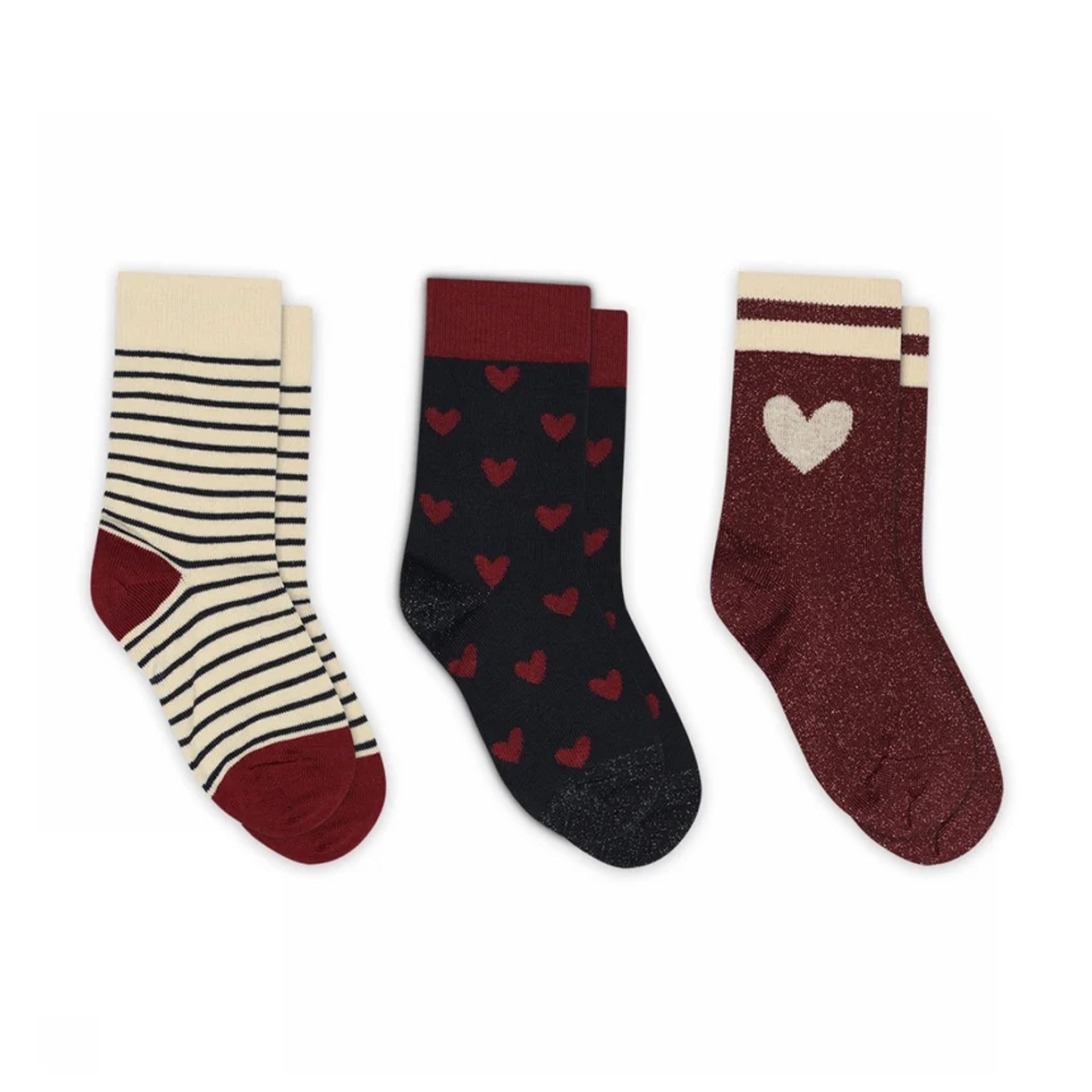 Mp Denmark Maja Socks 3-Pack Karanda Red 266417 blauw
