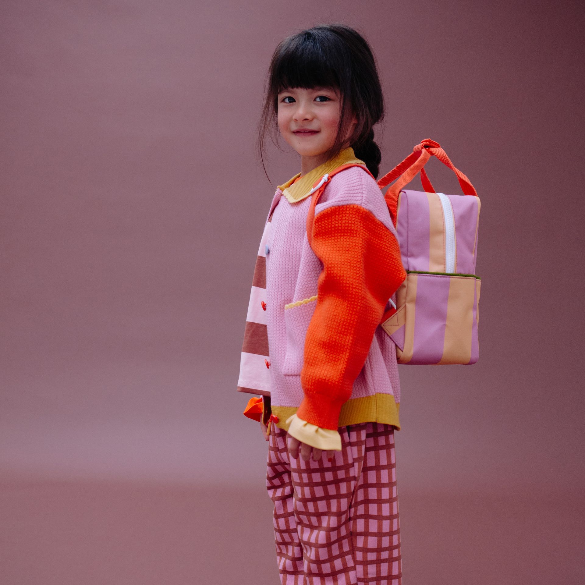 Sticky Lemon Small Backpack Stripes Rosebay Pink 267109 paars