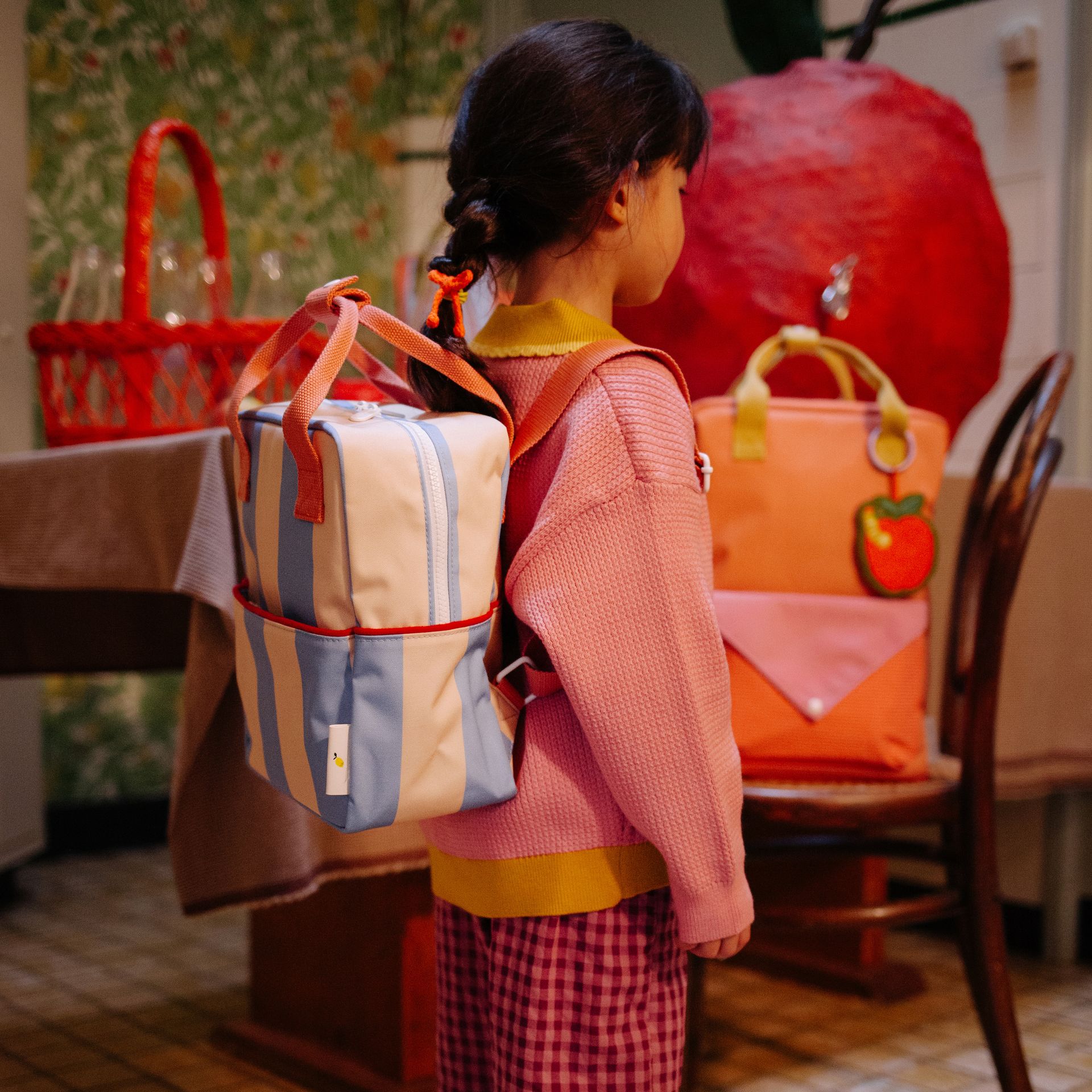 Sticky Lemon Small Backpack Stripes Cloud Blue 267110 beige