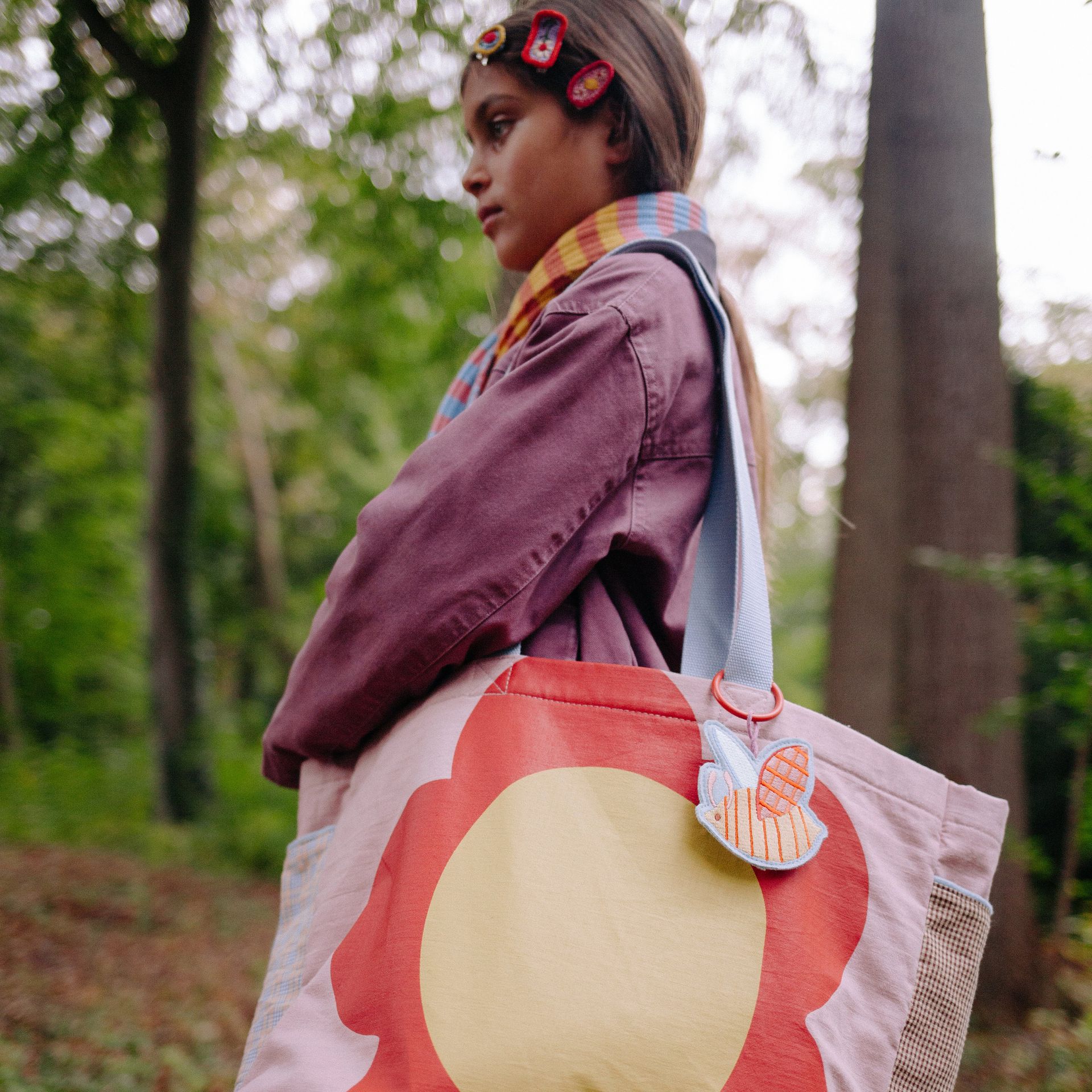 Sticky Lemon Embroidered Keychain Bumble Bee 267114 multi