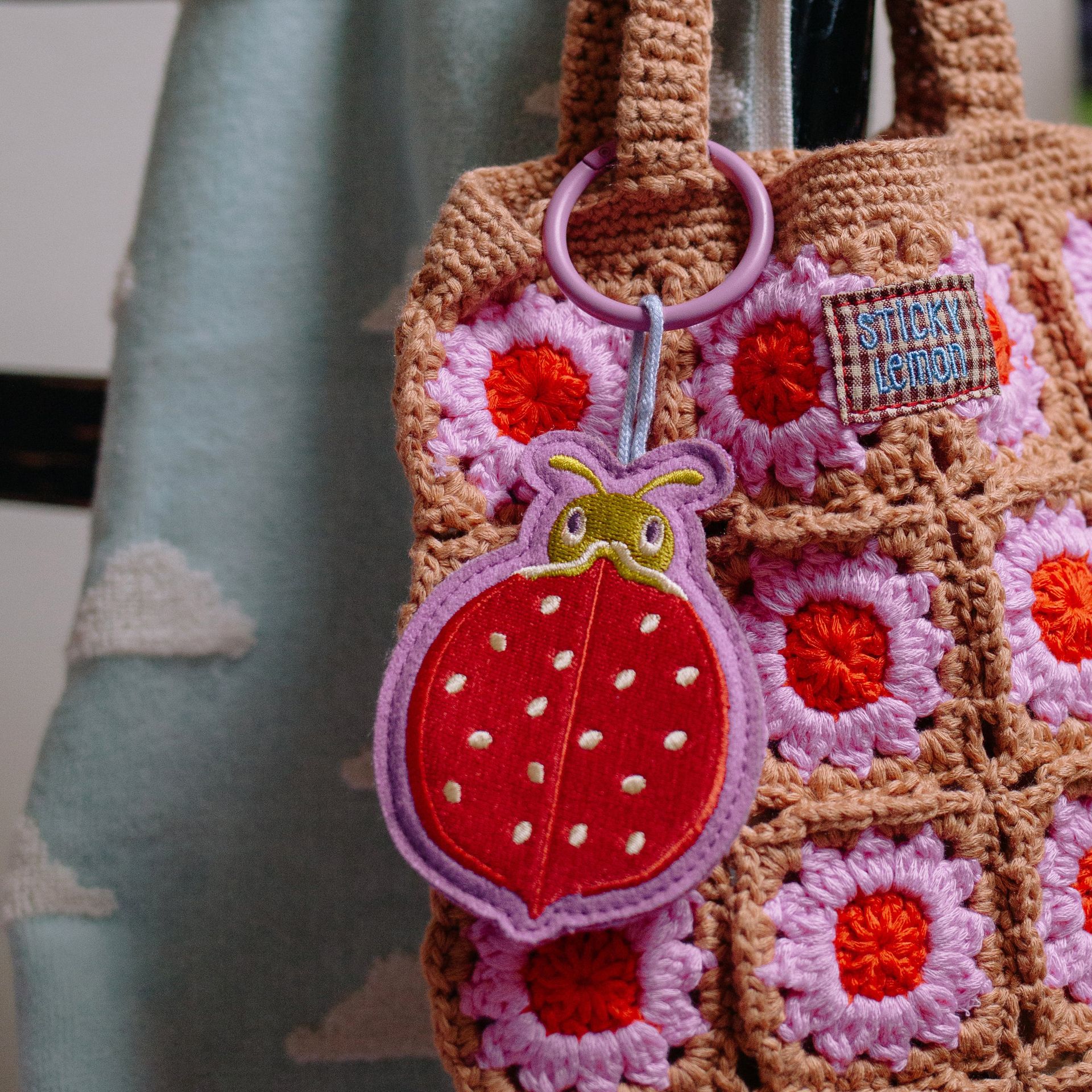 Sticky Lemon Embroidered Keychain Ladybird 267115 multi