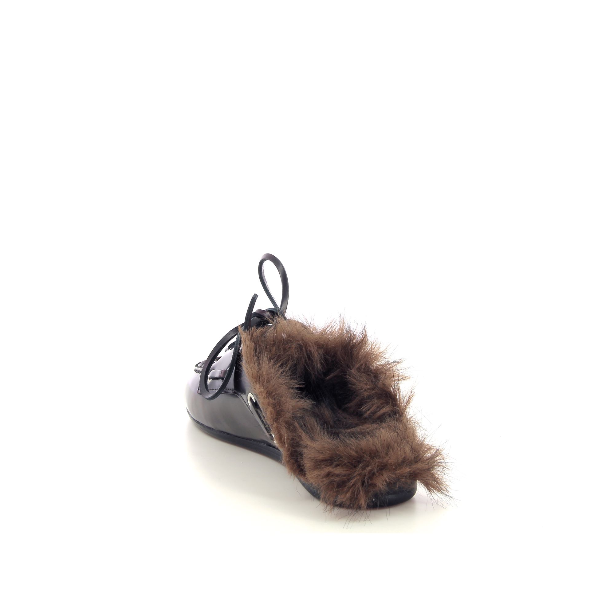 Posa Boat Loafer Mule Hairy Fur 267131 rood