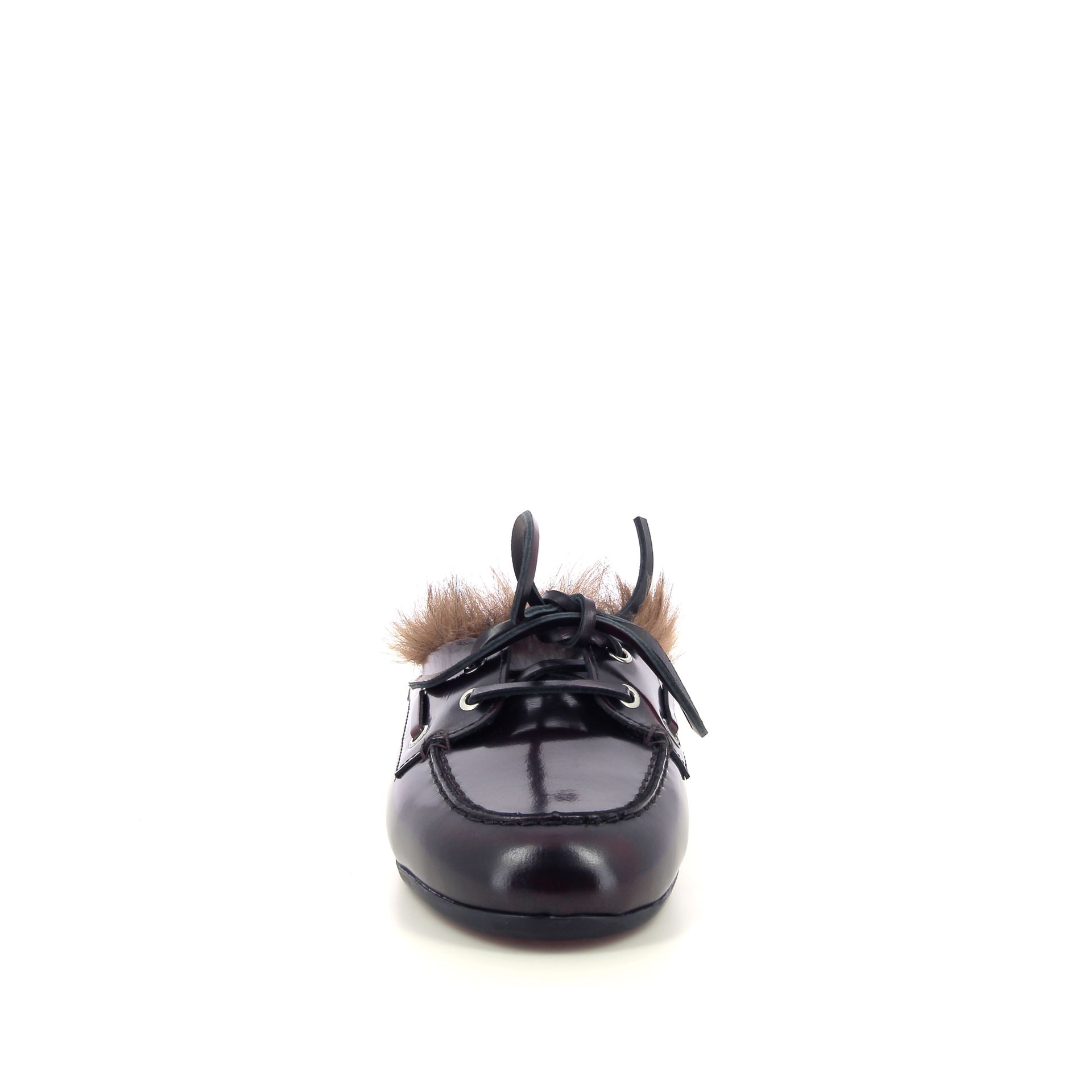 Posa Boat Loafer Mule Hairy Fur 267131 rood