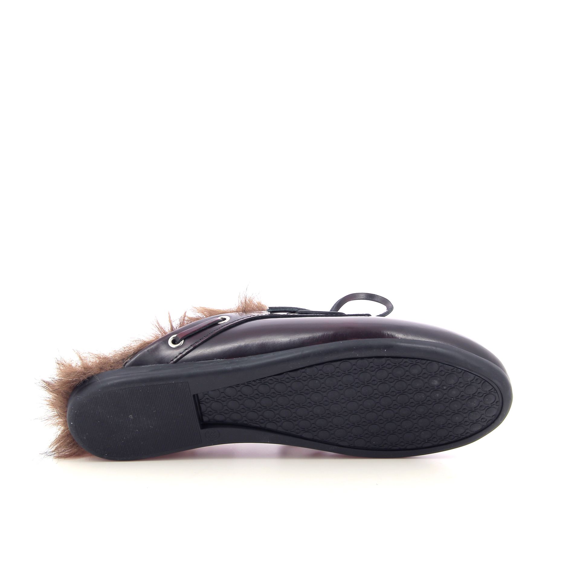 Posa Boat Loafer Mule Hairy Fur 267131 rood