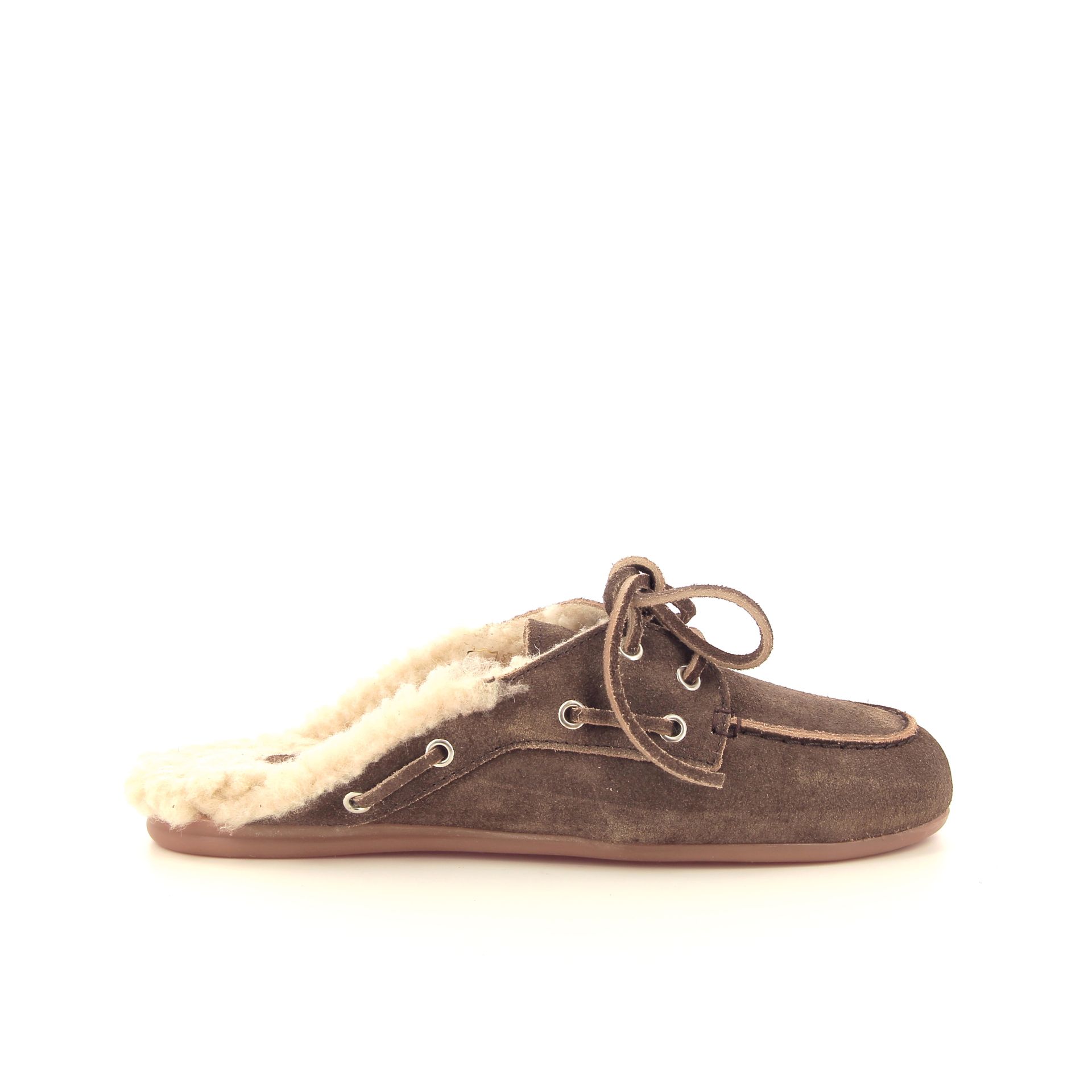 Posa Boat Loafer Mule Fur 267132 cognac