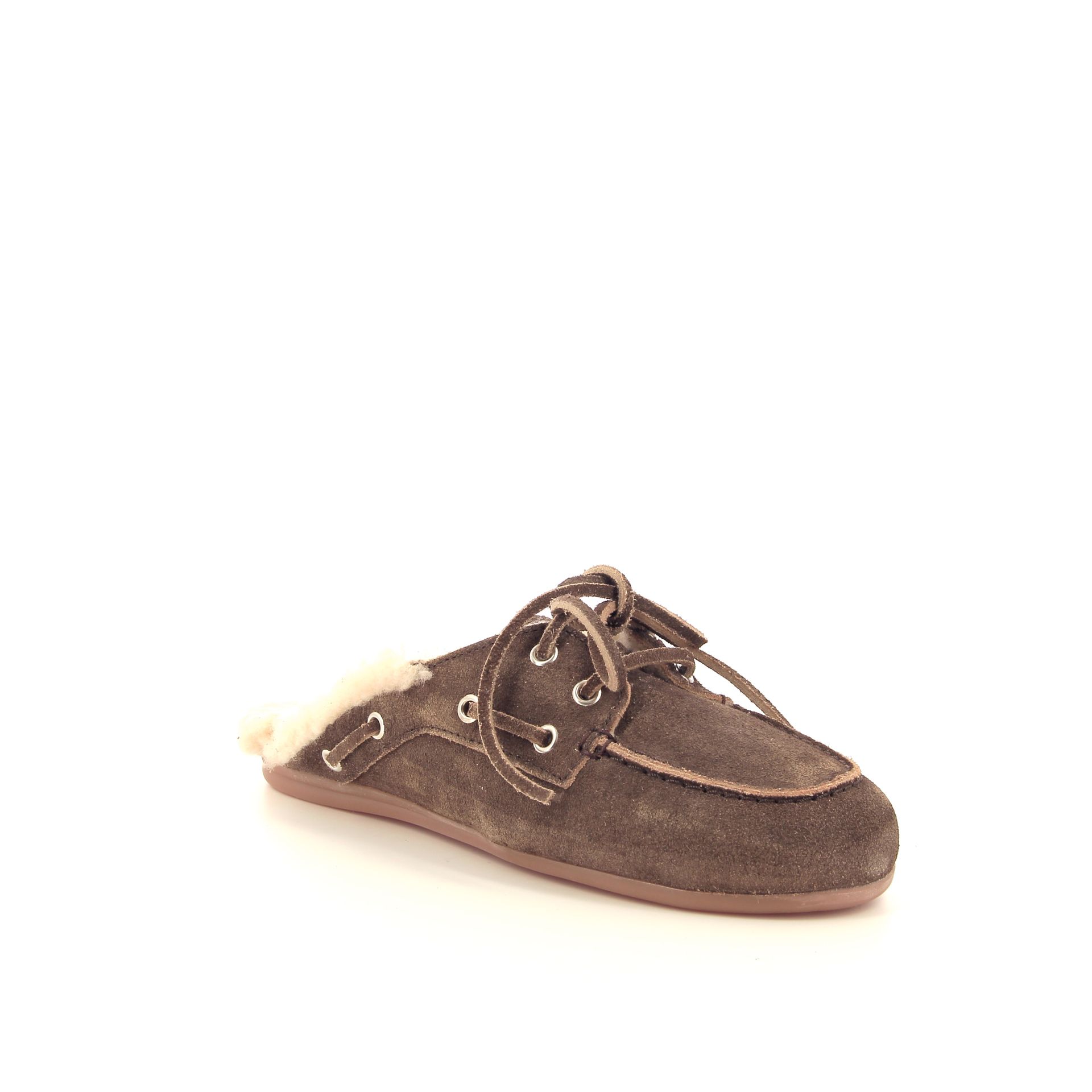 Posa Boat Loafer Mule Fur 267132 cognac