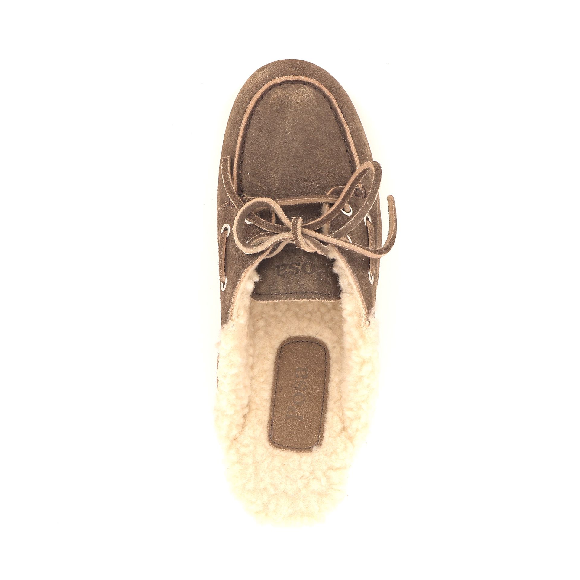 Posa Boat Loafer Mule Fur 267132 cognac