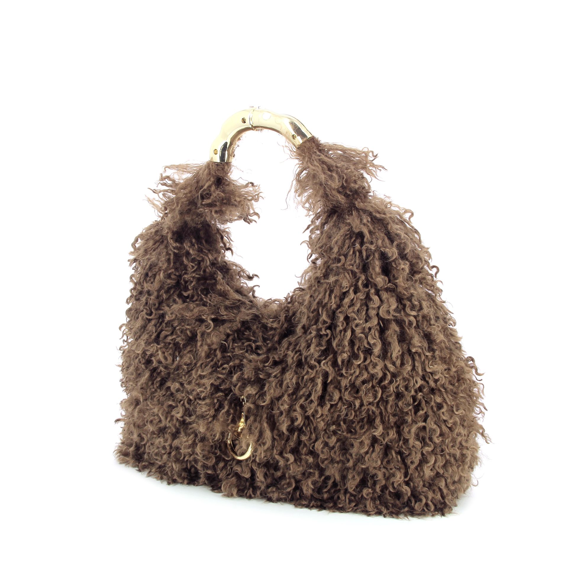 Via Mail Bag Fanny Fur 267472 cognac