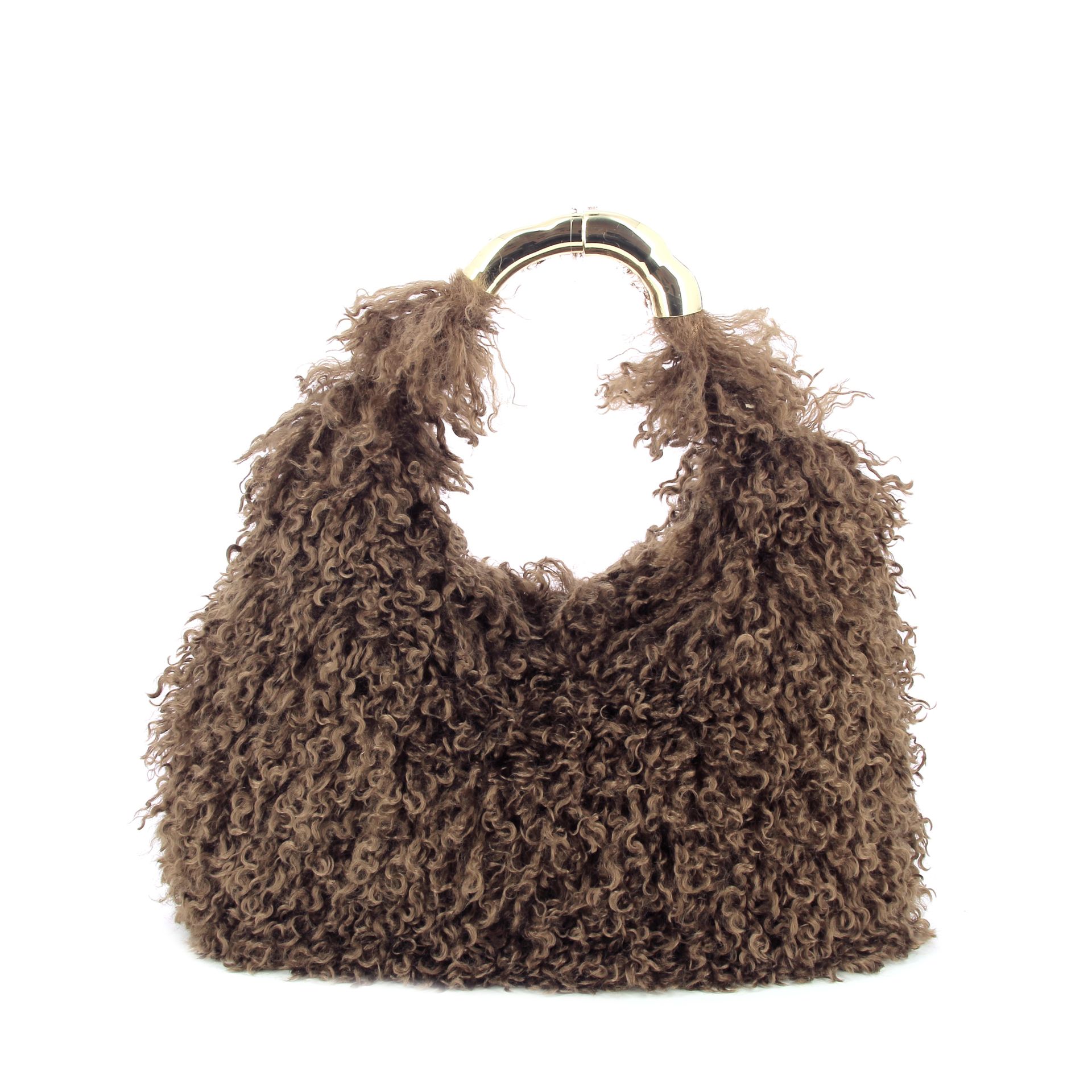 Via Mail Bag Fanny Fur 267472 cognac