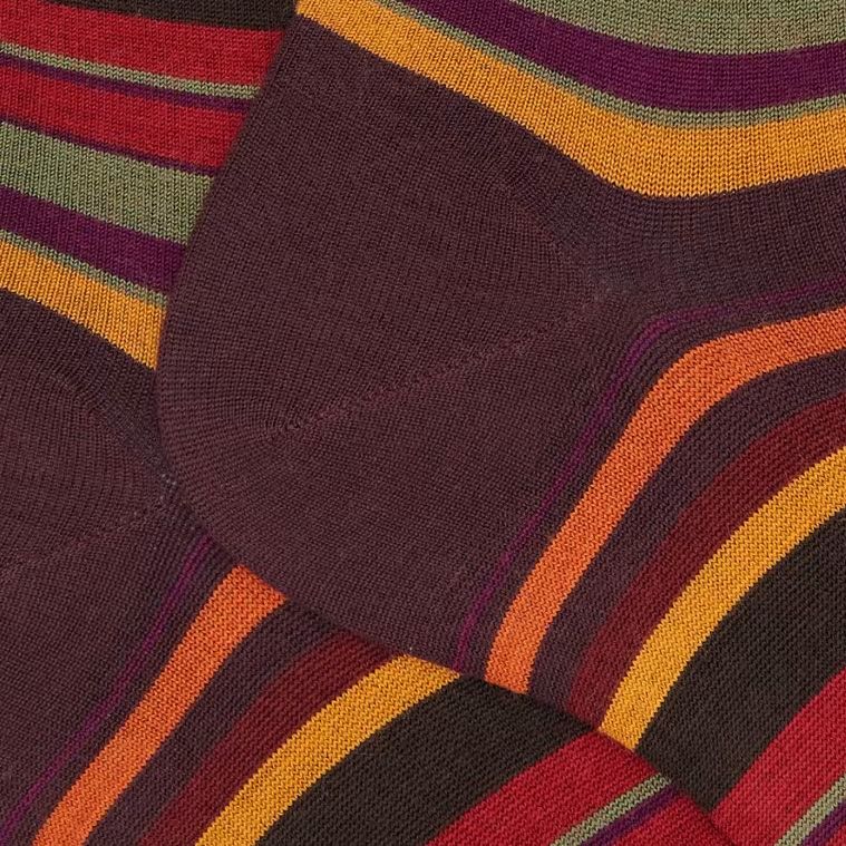 Doré Doré Rayures Aubergine/ Orange Cognac 268461 rood