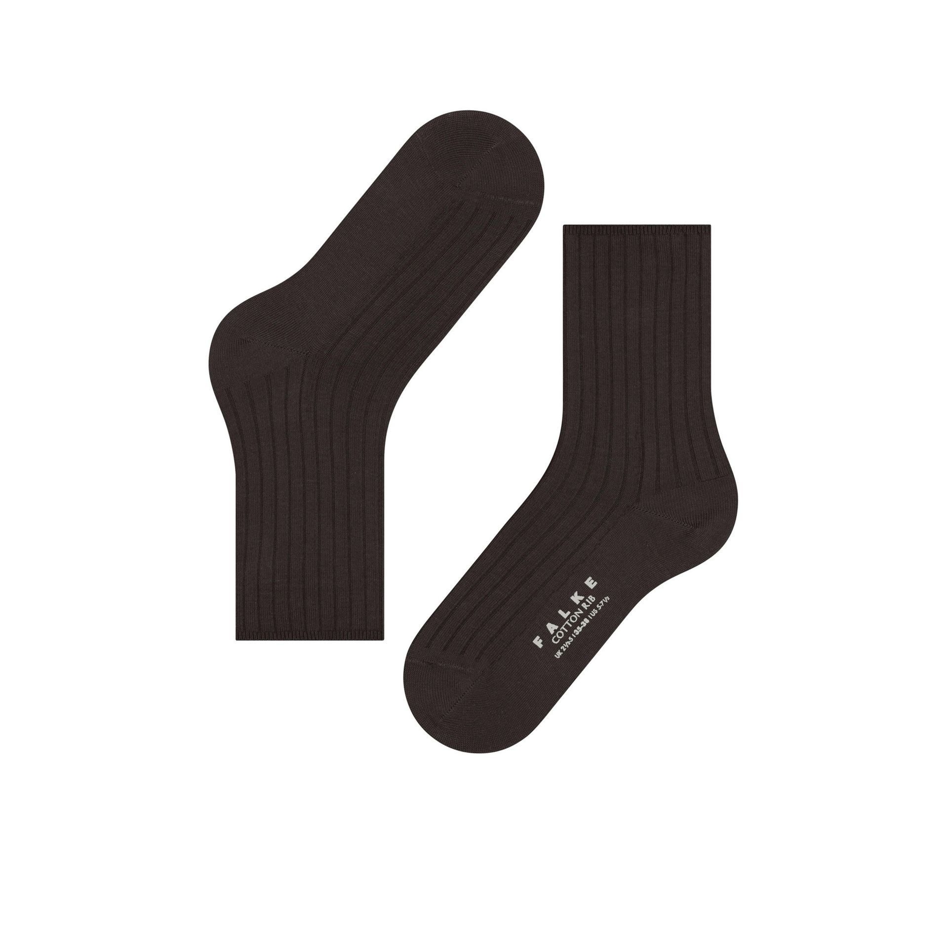 Falke Cotton Rib Dark Brown 269035 bruin