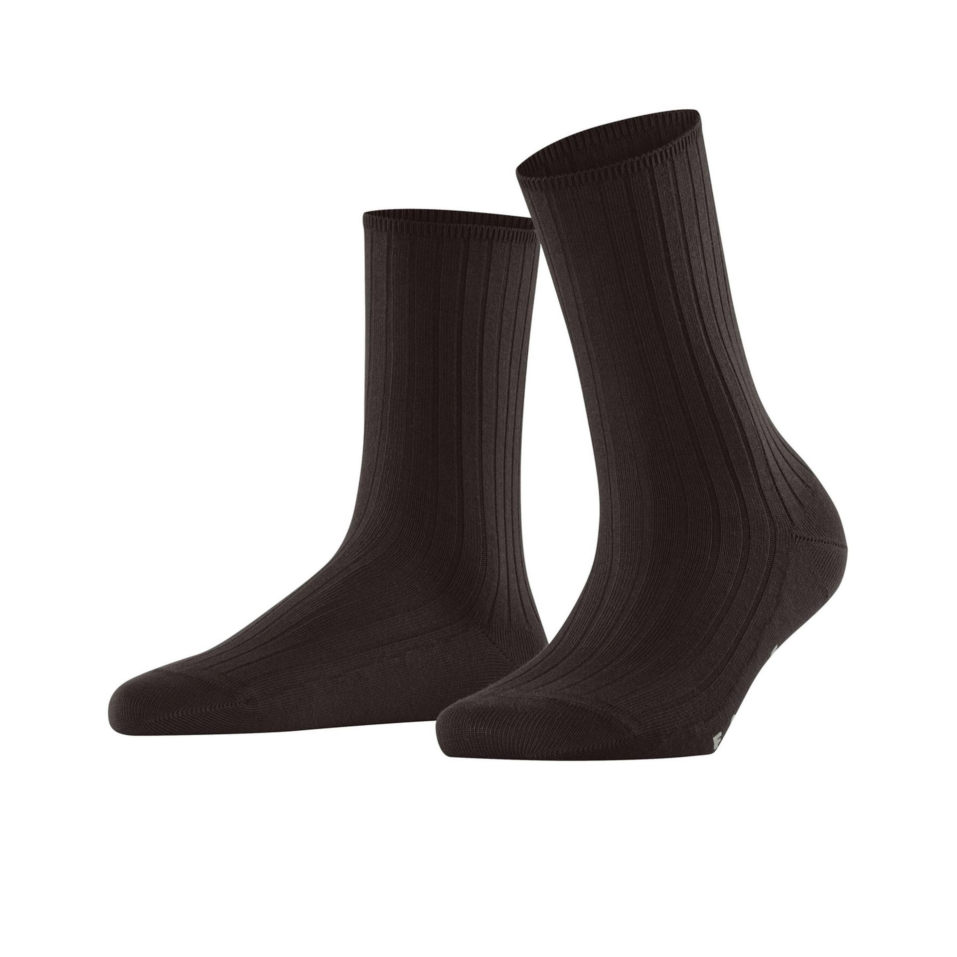 Falke Cotton Rib Dark Brown 269035 bruin