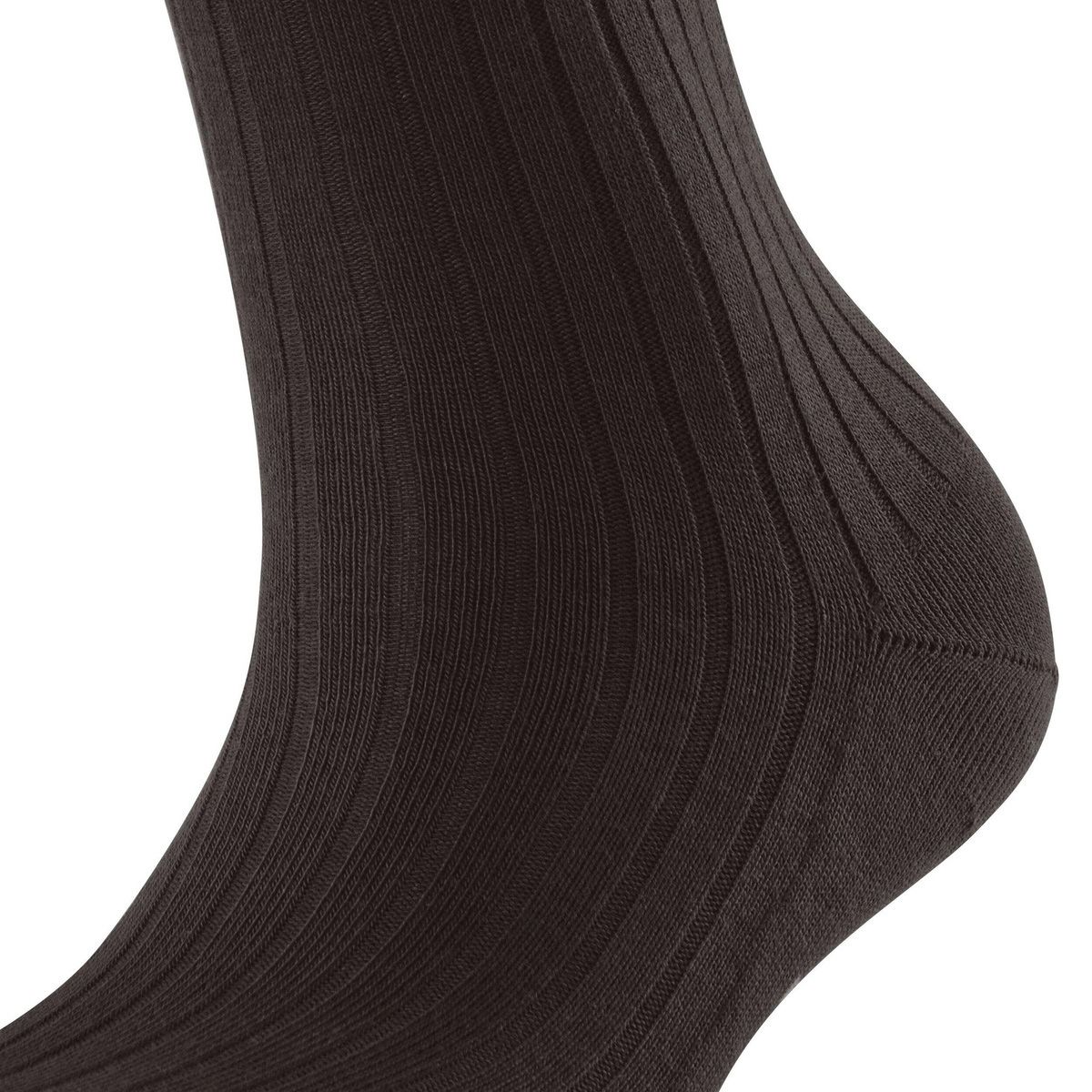 Falke Cotton Rib Dark Brown 269035 bruin