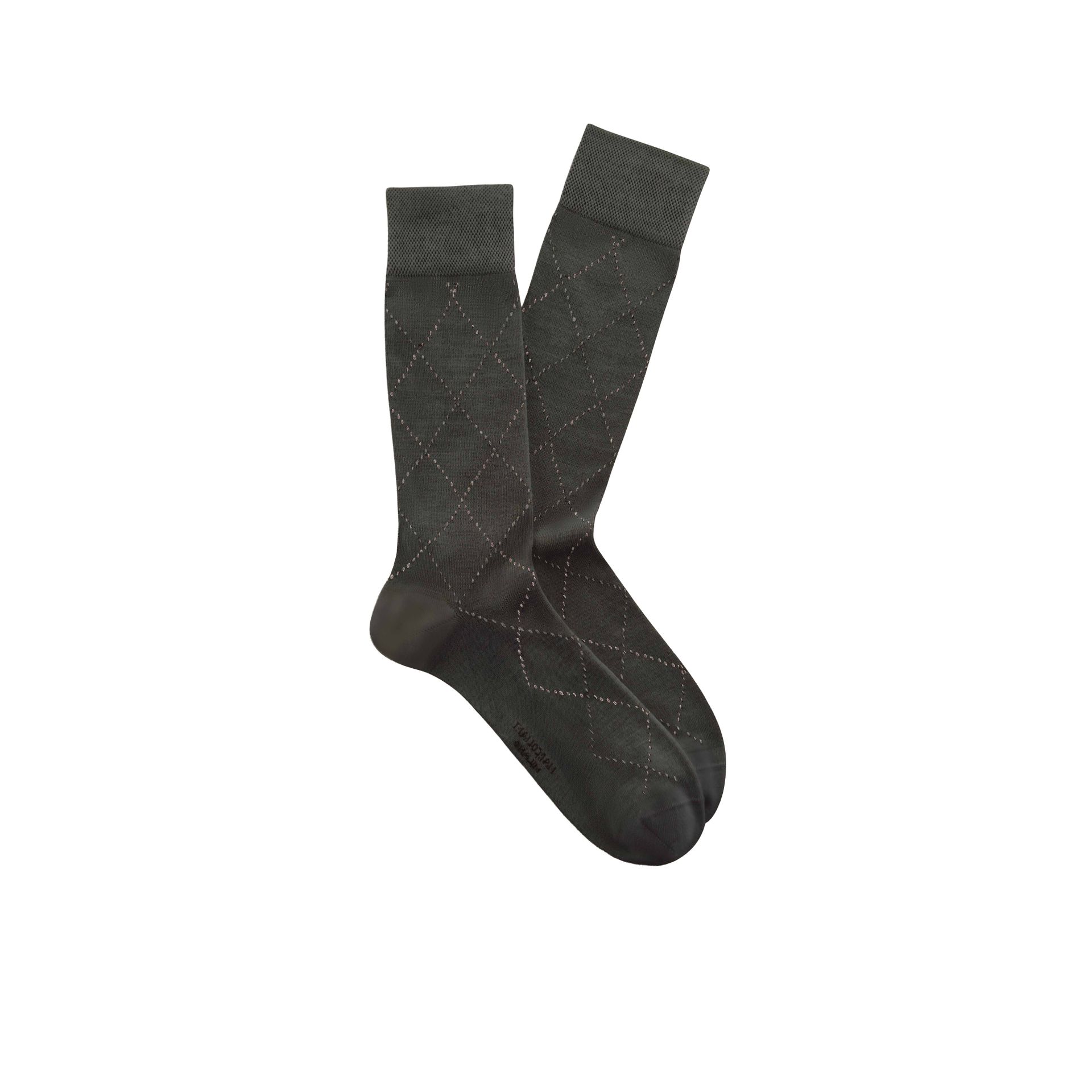 Marcoliani Elegance Thin Argyle Charcoal 269289 bruin
