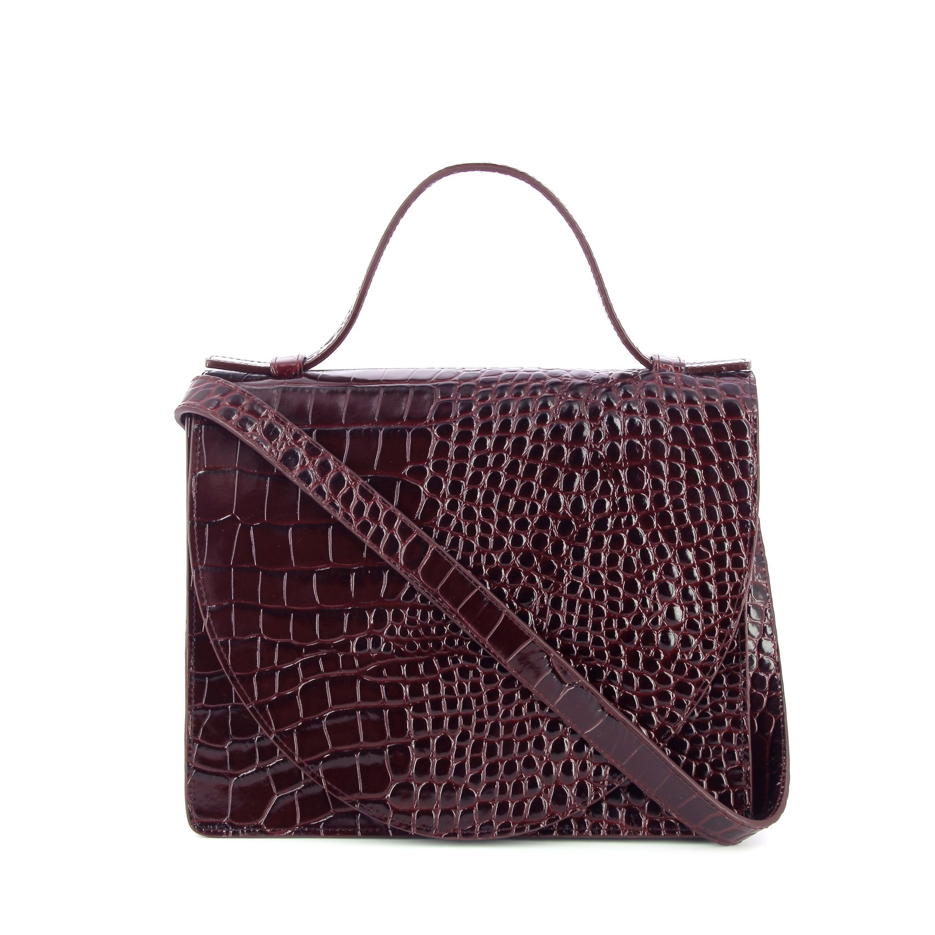 Mieke Dierckx Mini Briefcase Wine Croco 269338 rood