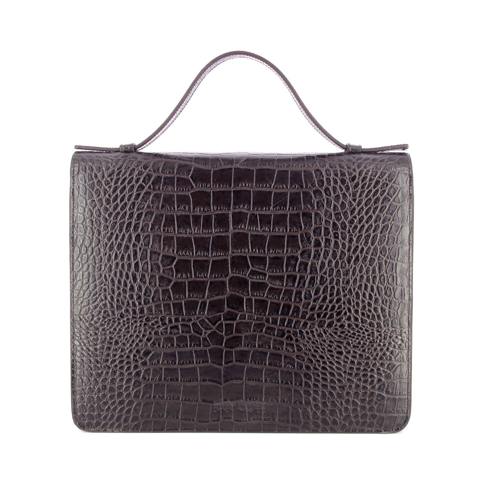 Mieke Dierckx Midi Briefcase Ebony Croco 269339 bruin