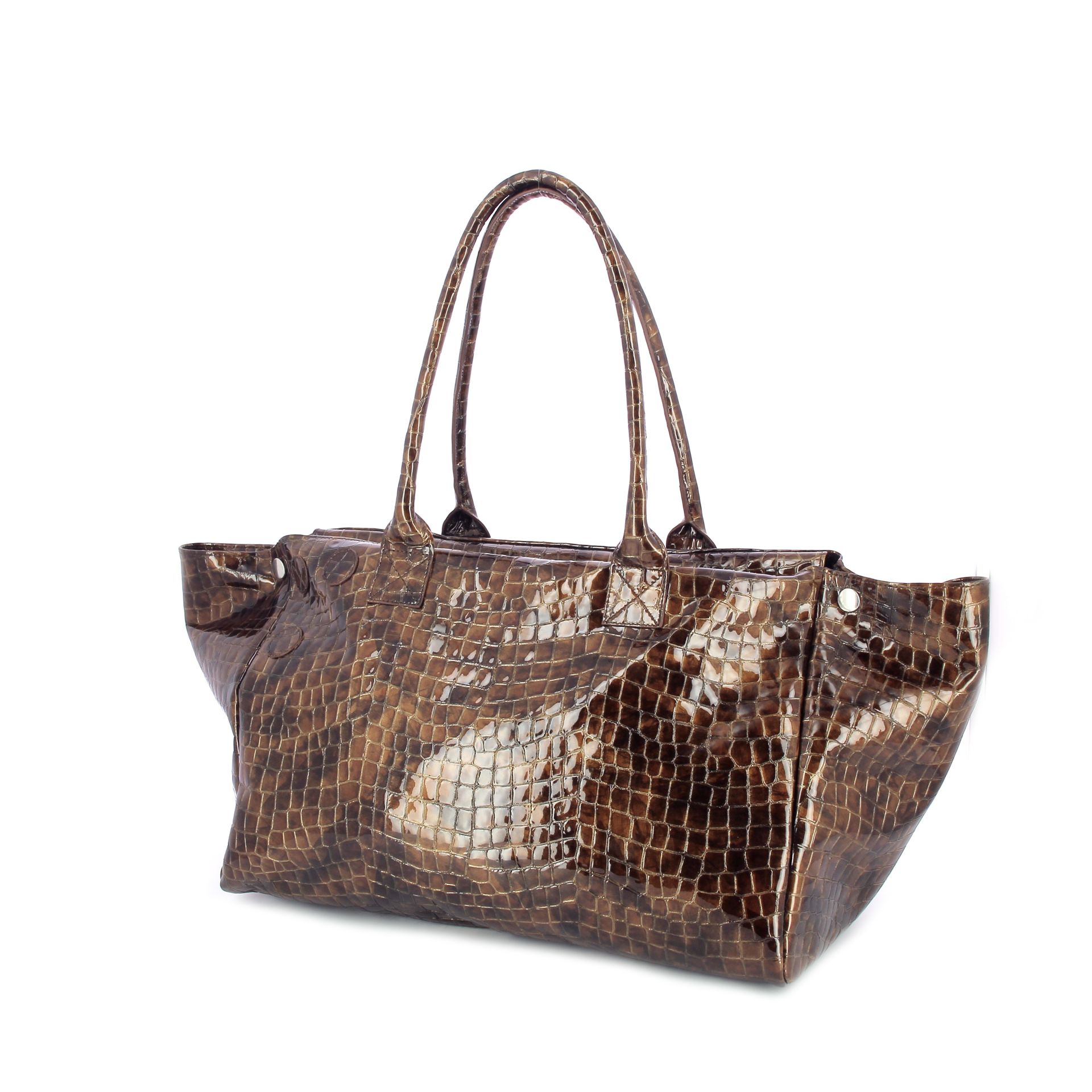 Mieke Dierckx Grocery Bag Chocolate Nacre Croco 269351 bruin