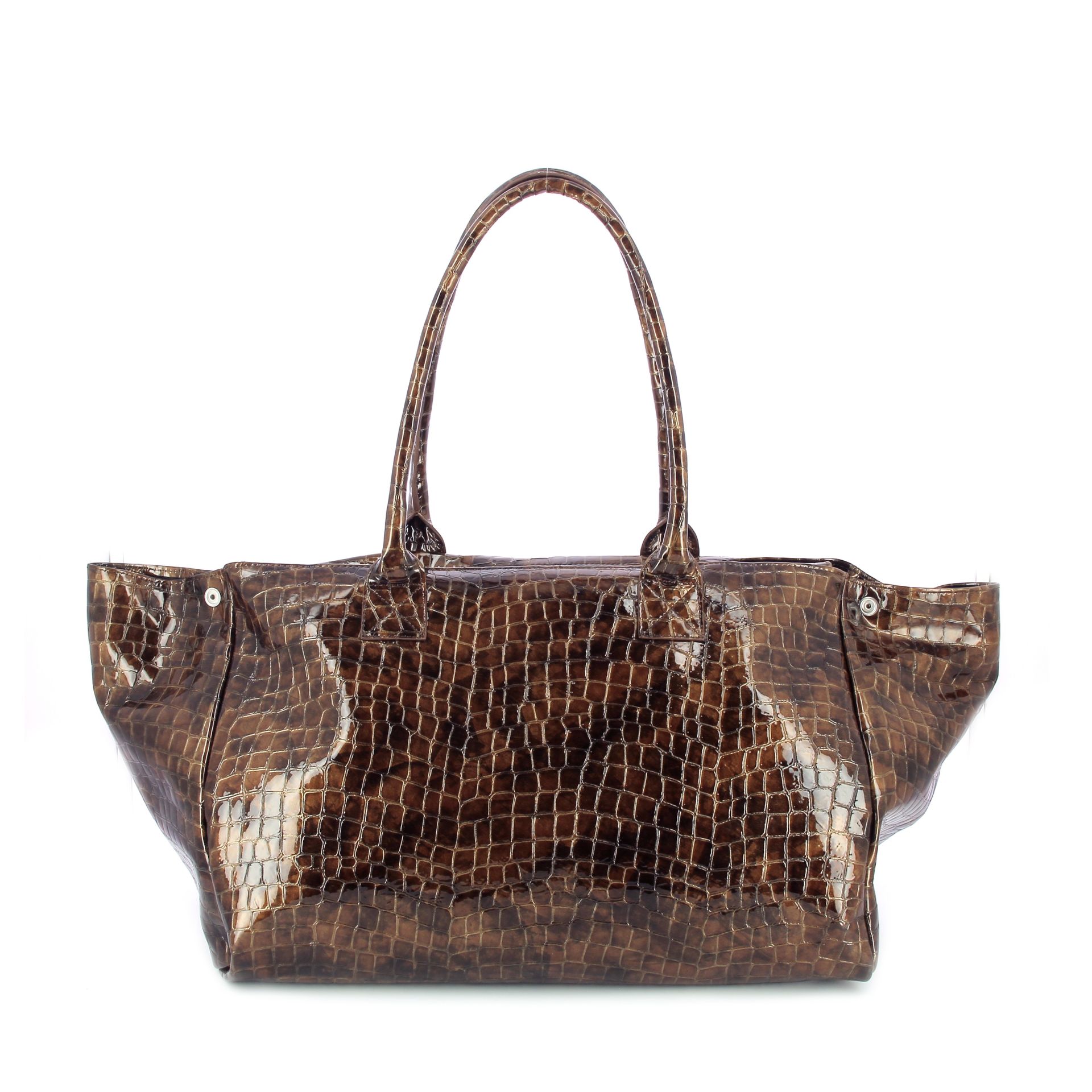 Mieke Dierckx Grocery Bag Chocolate Nacre Croco 269351 bruin