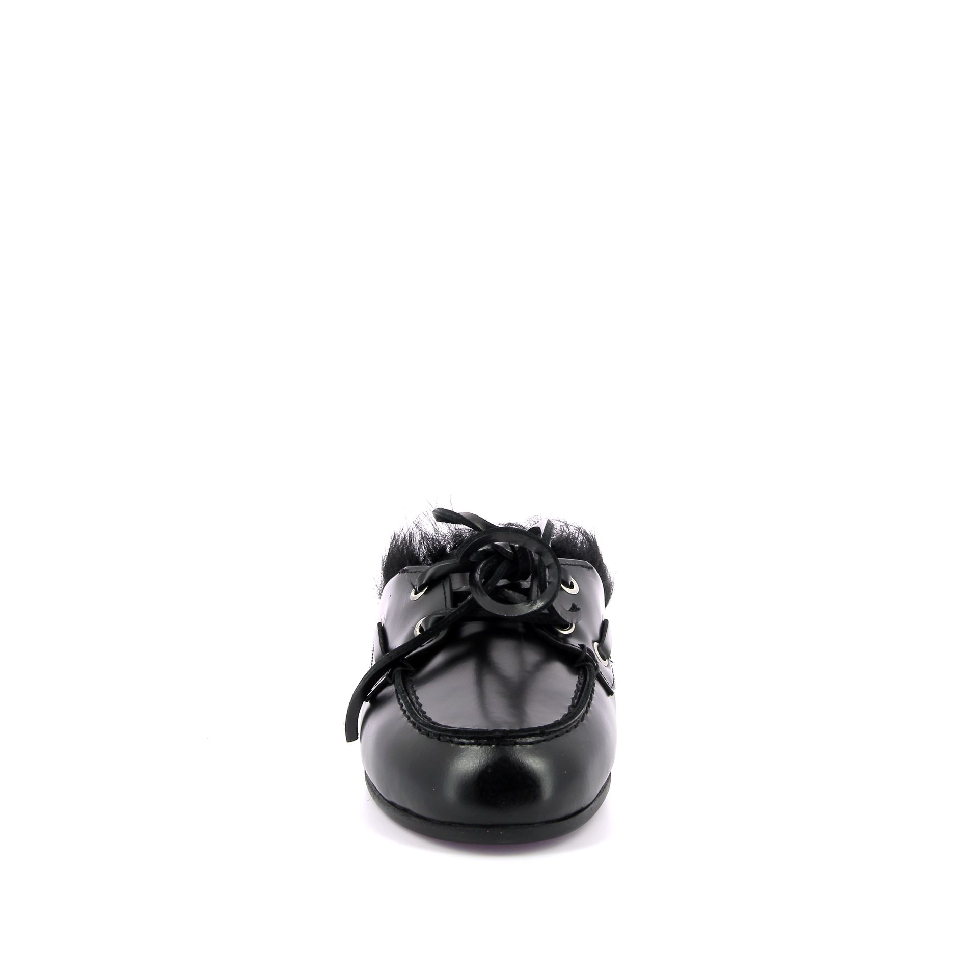 Posa Boat Loafer Mule Hairy Fur 269449 zwart