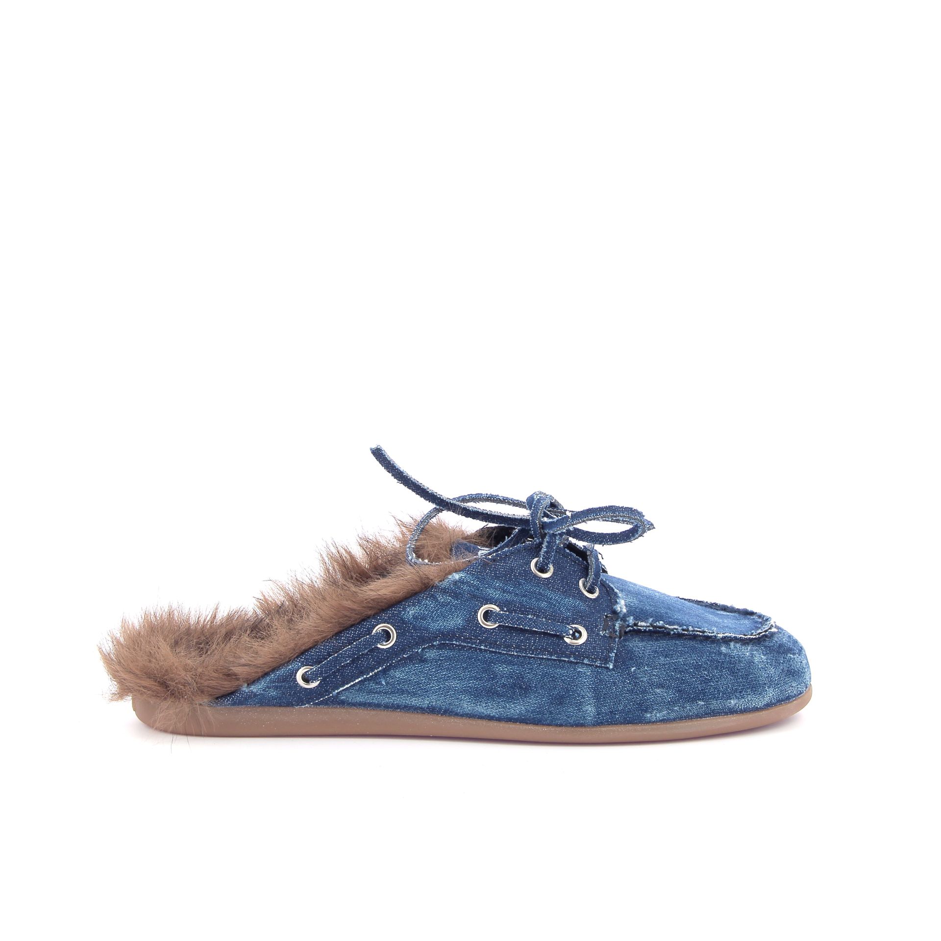 Posa Boat Loafer Mule Hairy Fur 269450 blauw