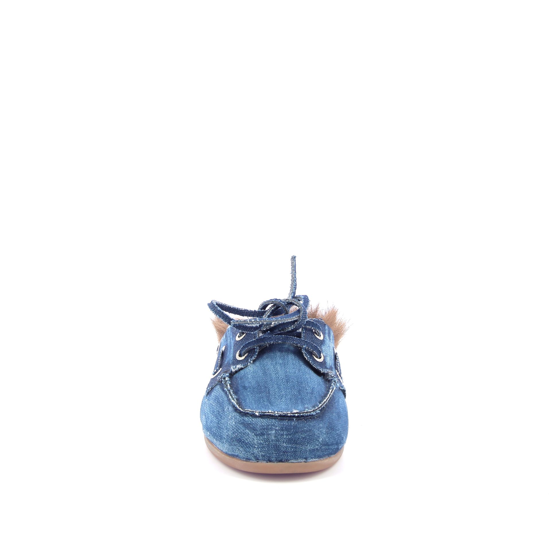 Posa Boat Loafer Mule Hairy Fur 269450 blauw