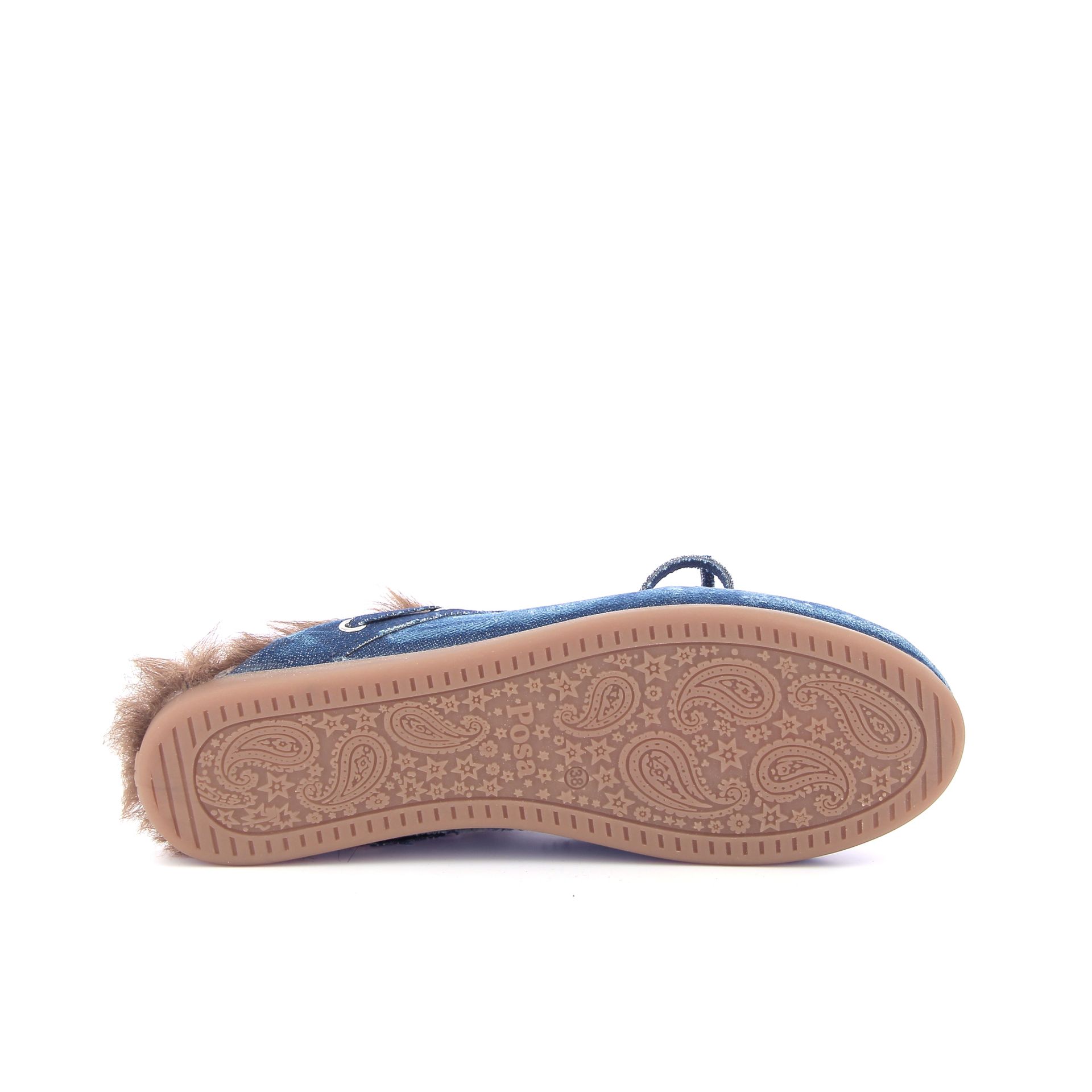 Posa Boat Loafer Mule Hairy Fur 269450 blauw