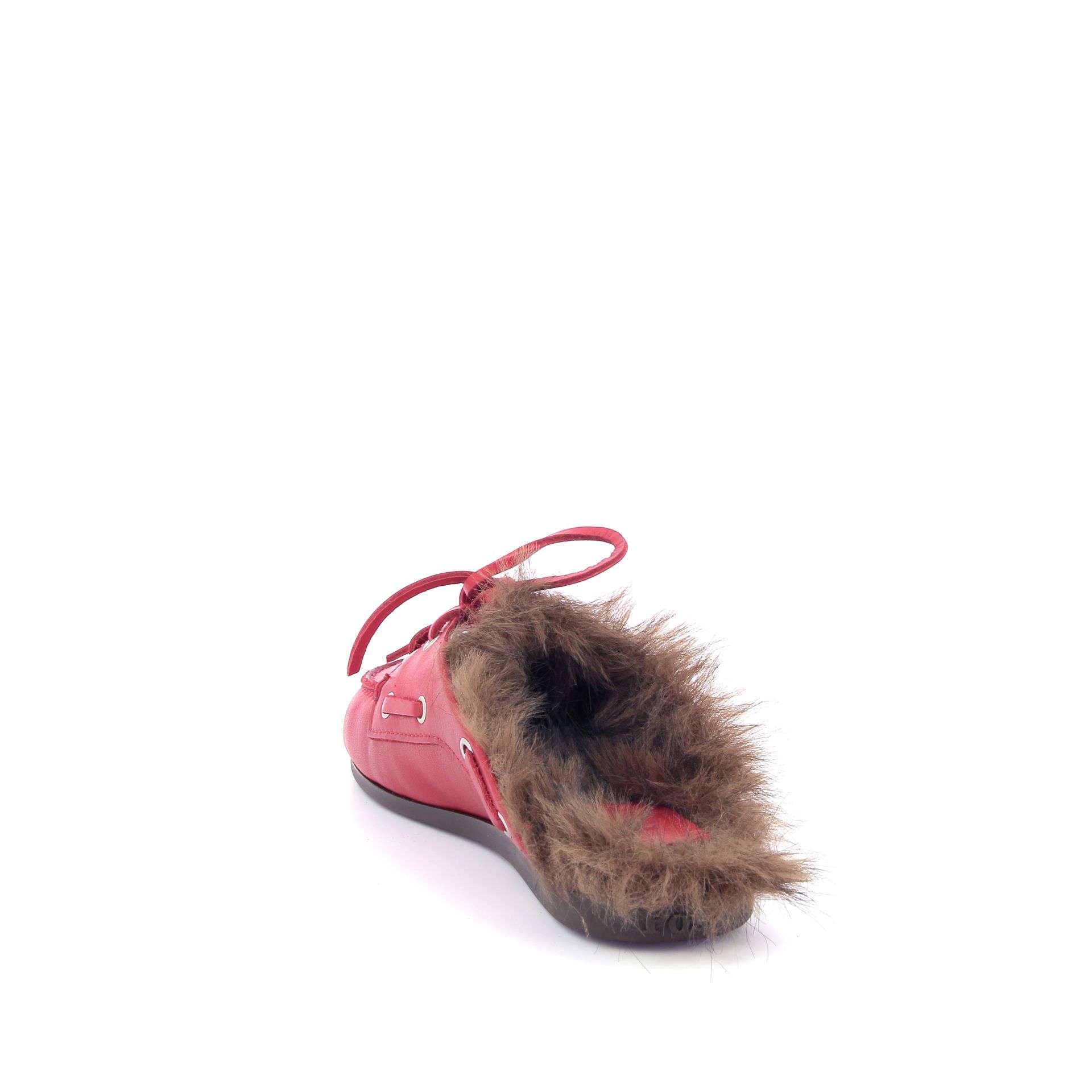 Posa Boat Loafer Mule Hairy Fur 269451 rood