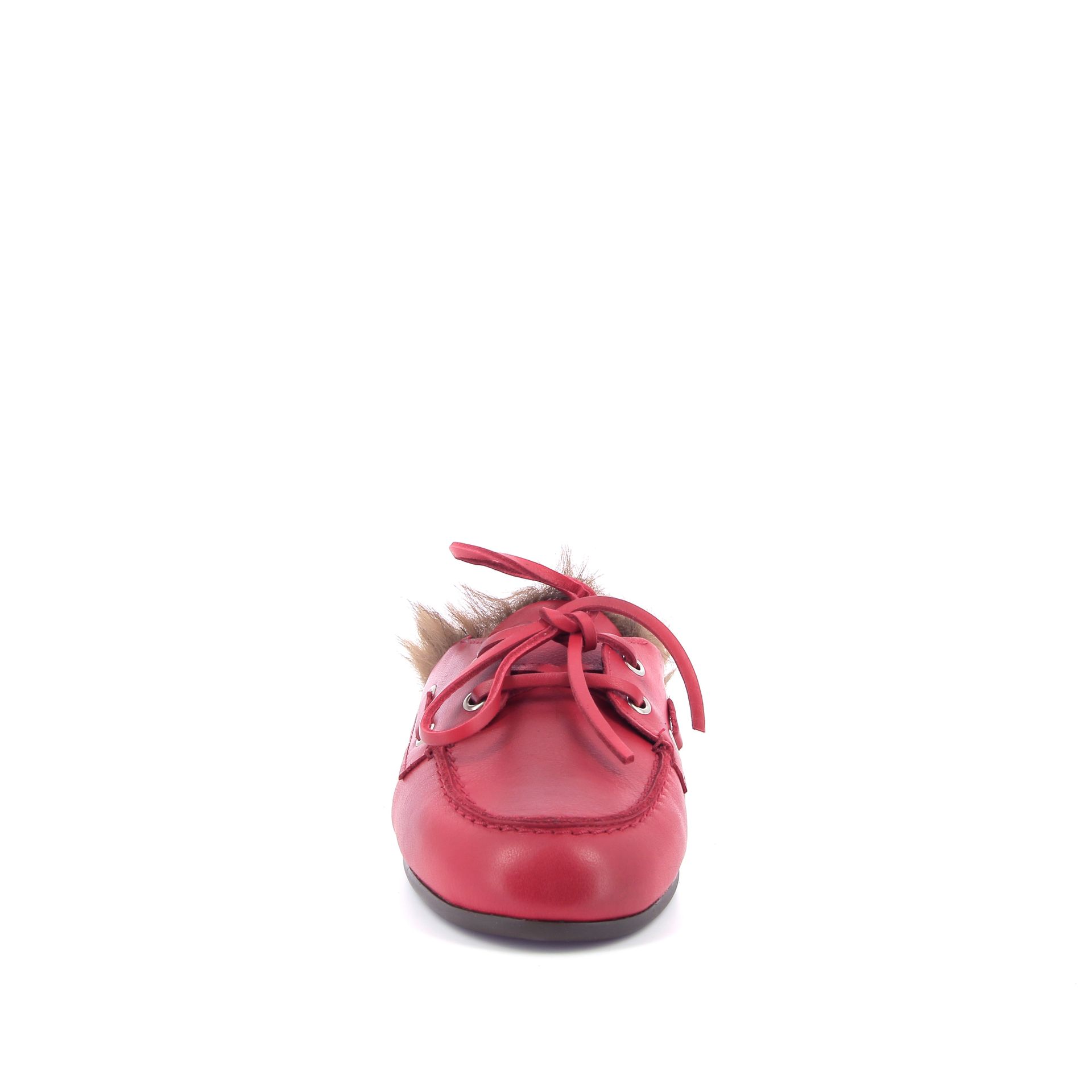 Posa Boat Loafer Mule Hairy Fur 269451 rood