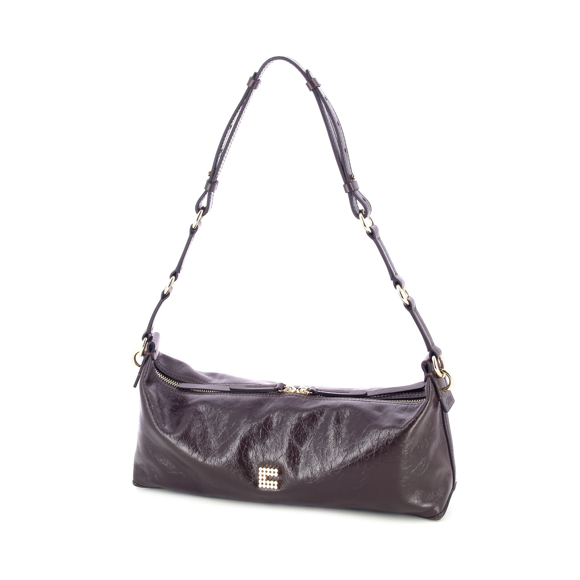 Clio Charly Tube Crinkle Patent Chocolate 269992 bruin