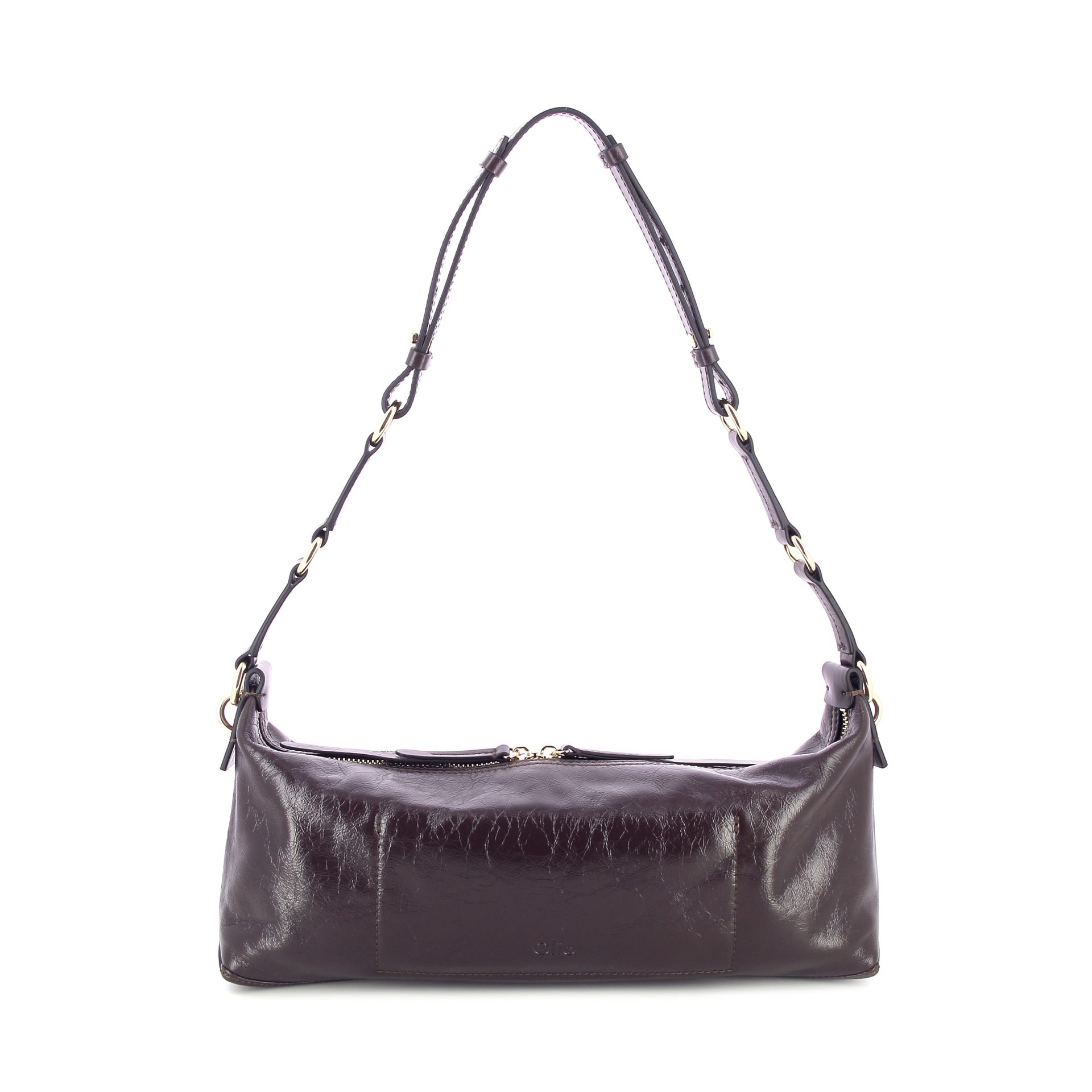 Clio Charly Tube Crinkle Patent Chocolate 269992 bruin