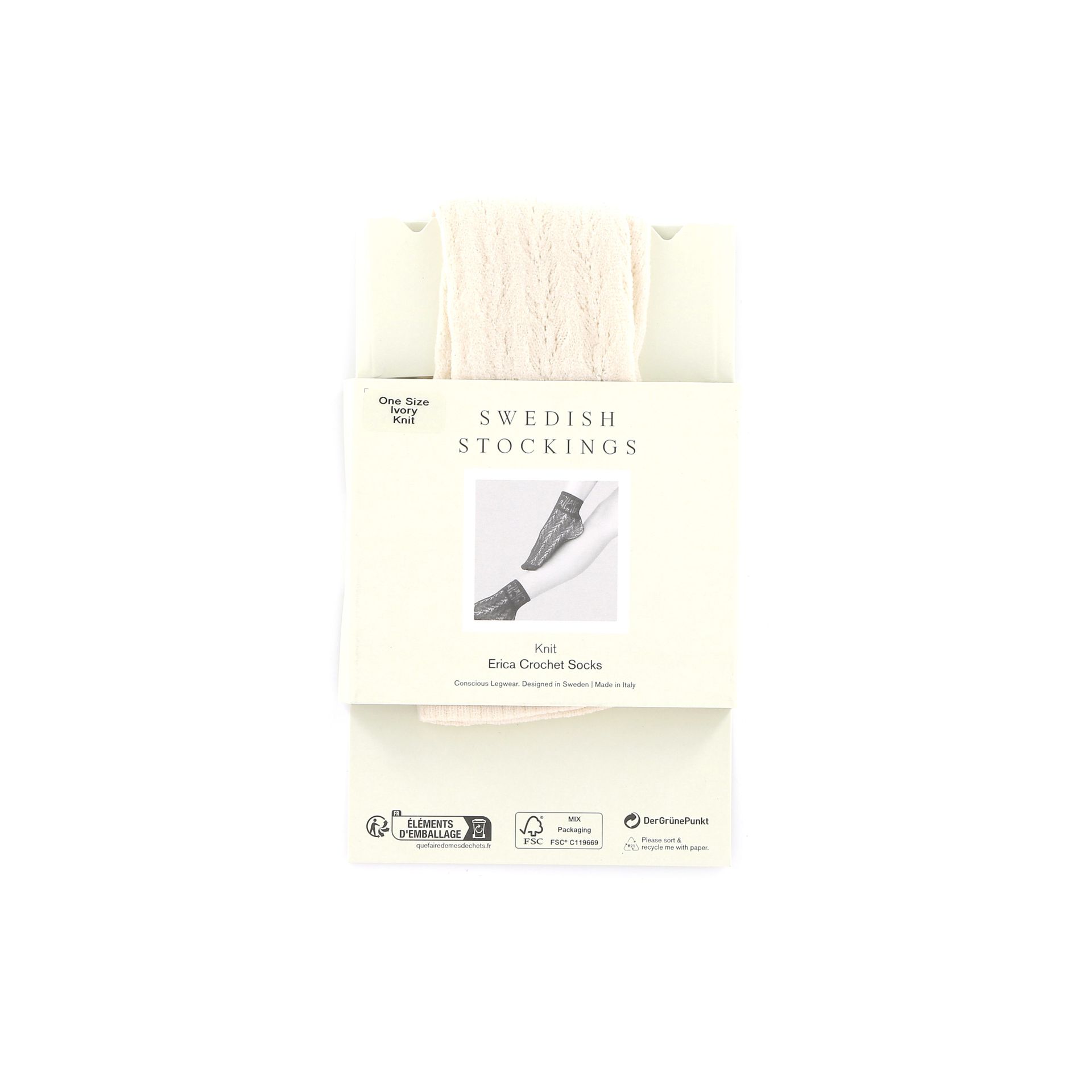 Swedish Stockings Erica Crochet Socks 270020 wit