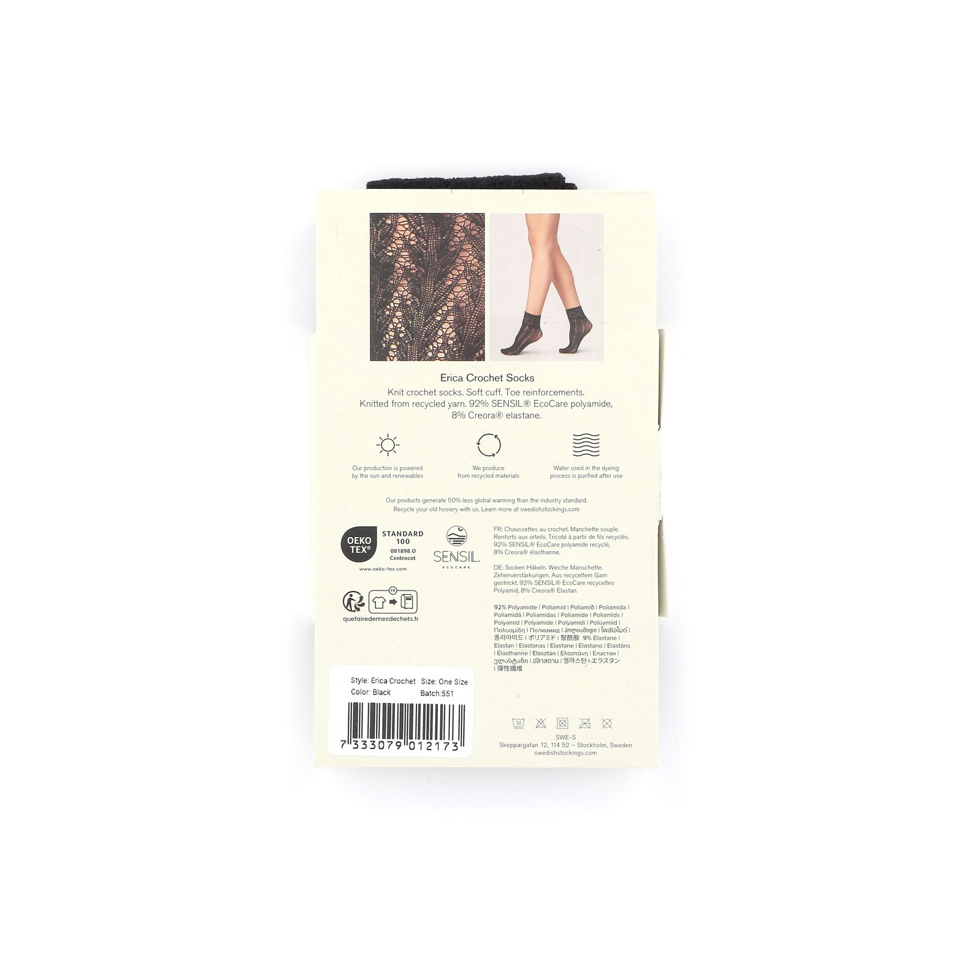 Swedish Stockings Erica Crochet Socks 270021 zwart