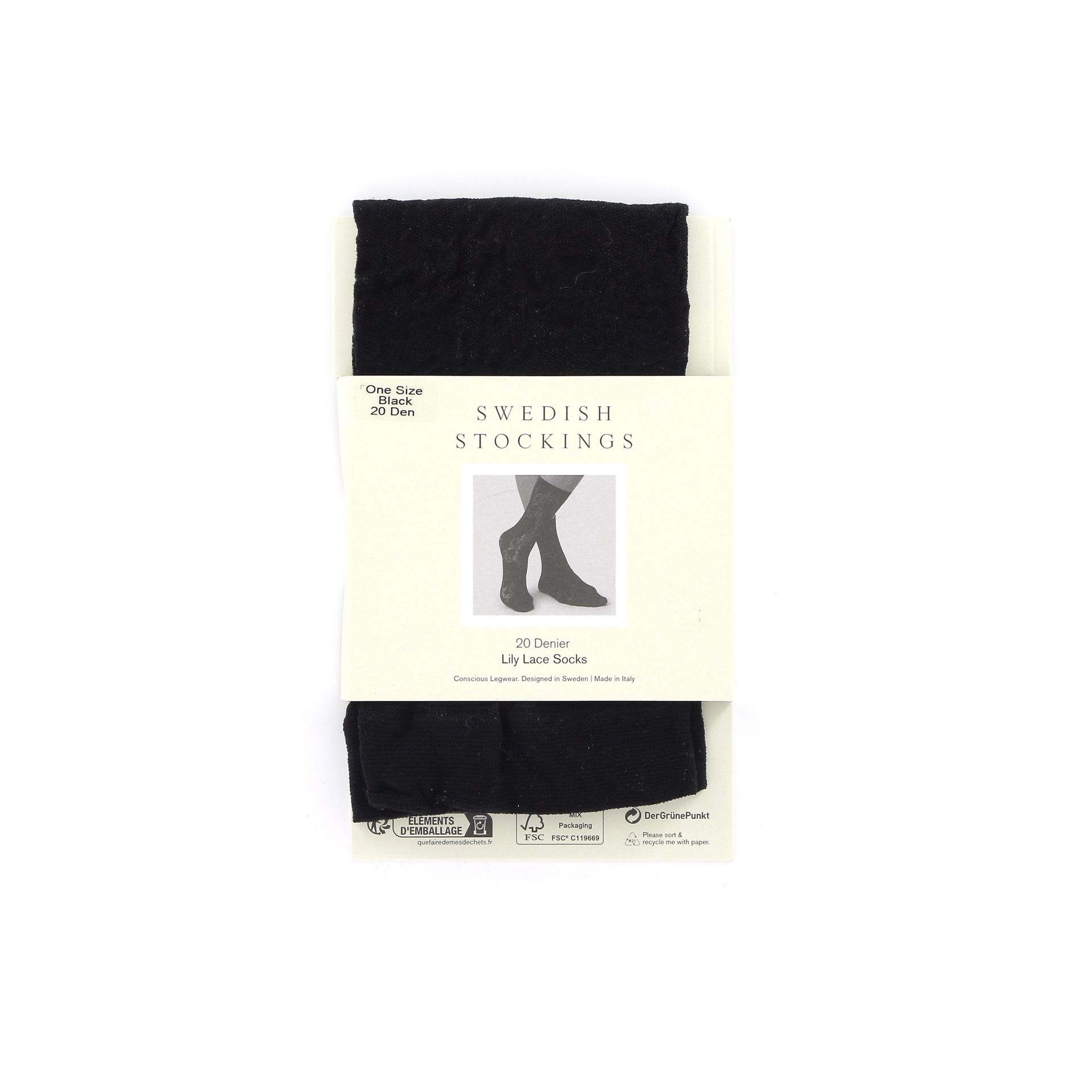 Swedish Stockings Lily Lace Socks 270023 zwart