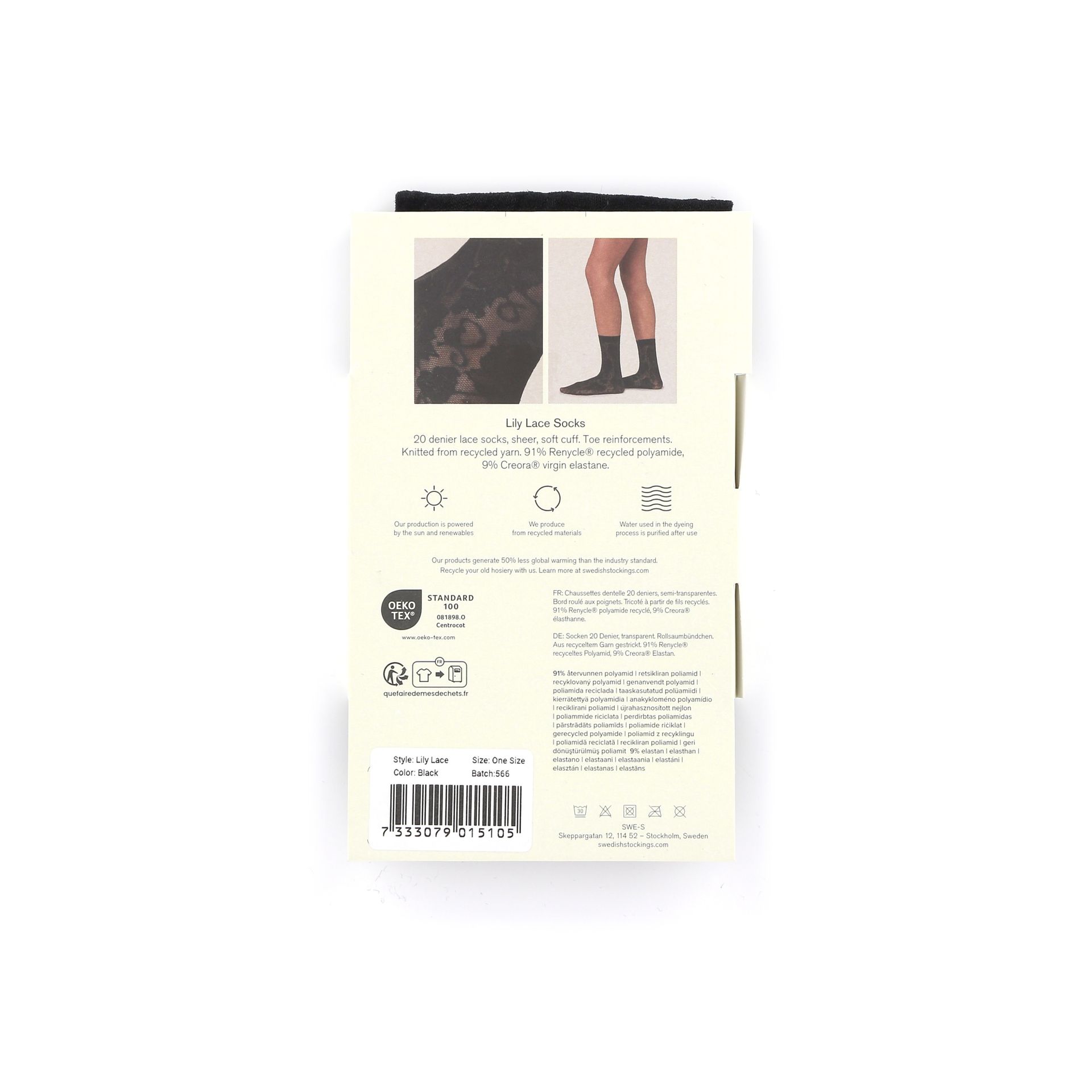 Swedish Stockings Lily Lace Socks 270023 zwart