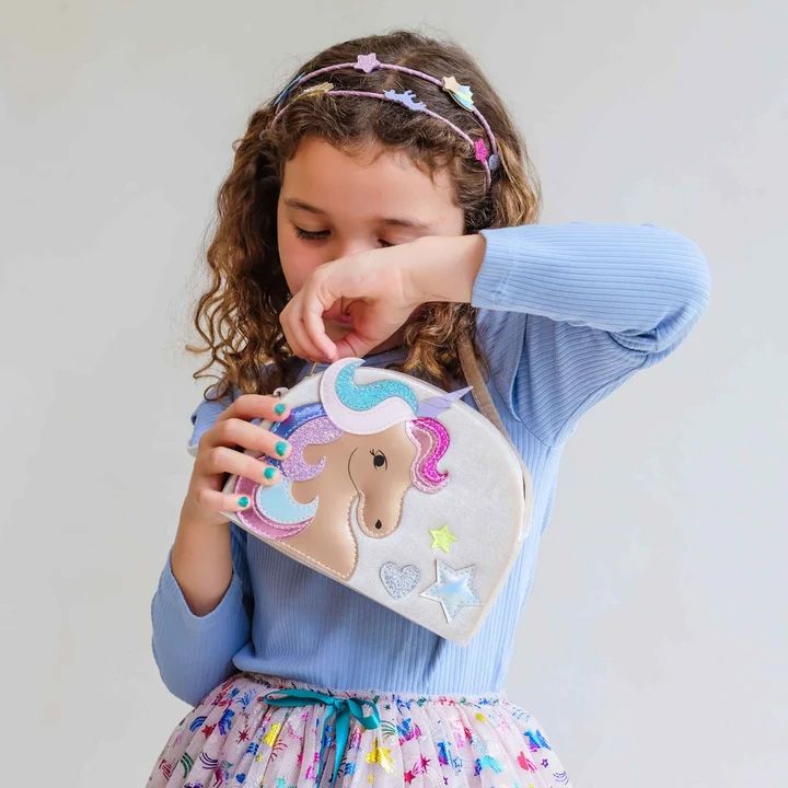 Mimi & Lula Velvet Unicorn Bag 272805 beige