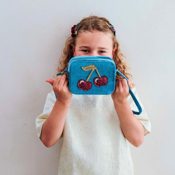 Mimi & Lula Velvet Cherries Bag 272809 blauw