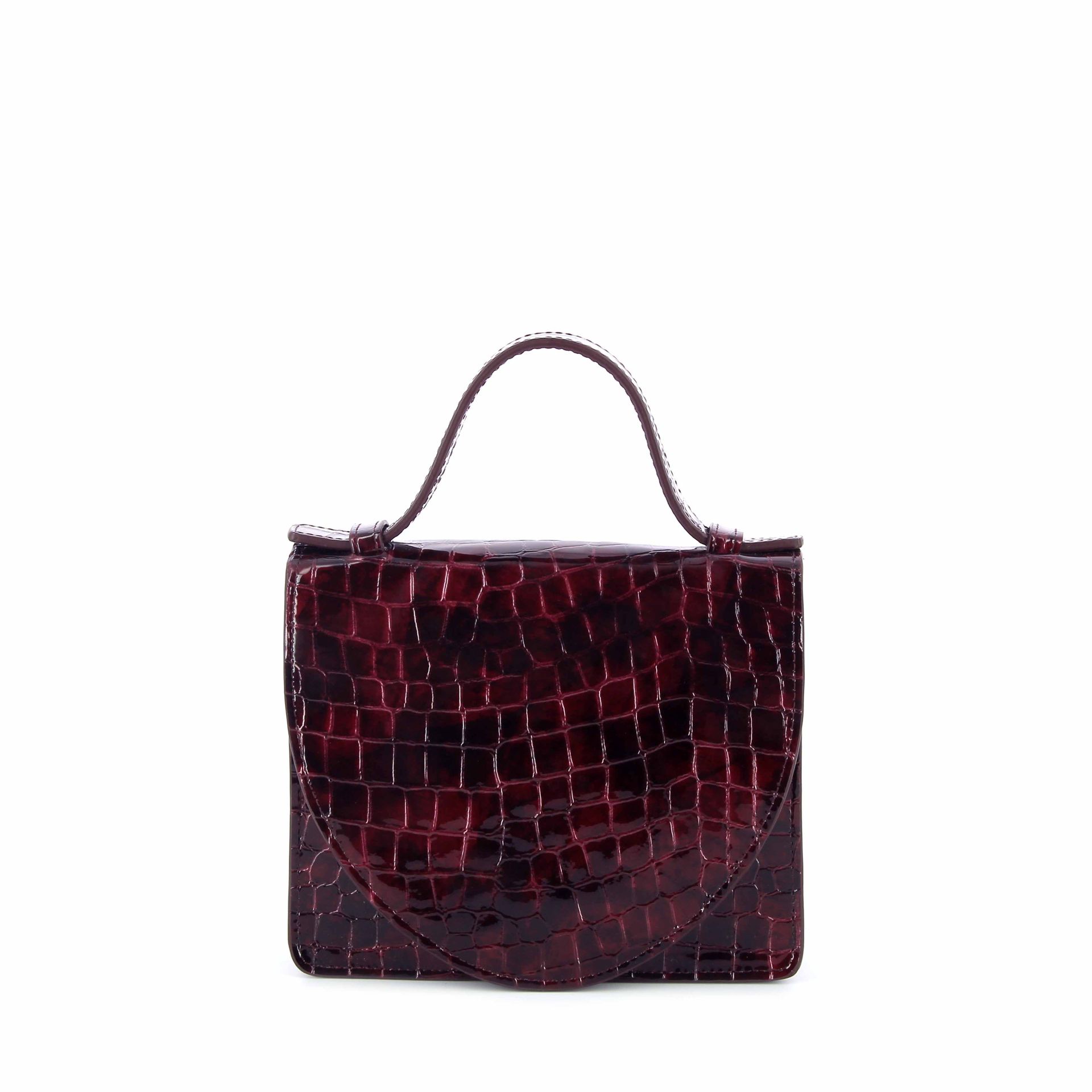 Mieke Dierckx Micro Briefcase Wine Nacre Croco 273662 rood