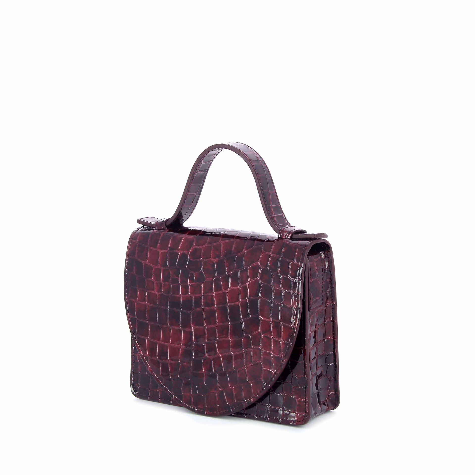 Mieke Dierckx Micro Briefcase Wine Nacre Croco 273662 rood