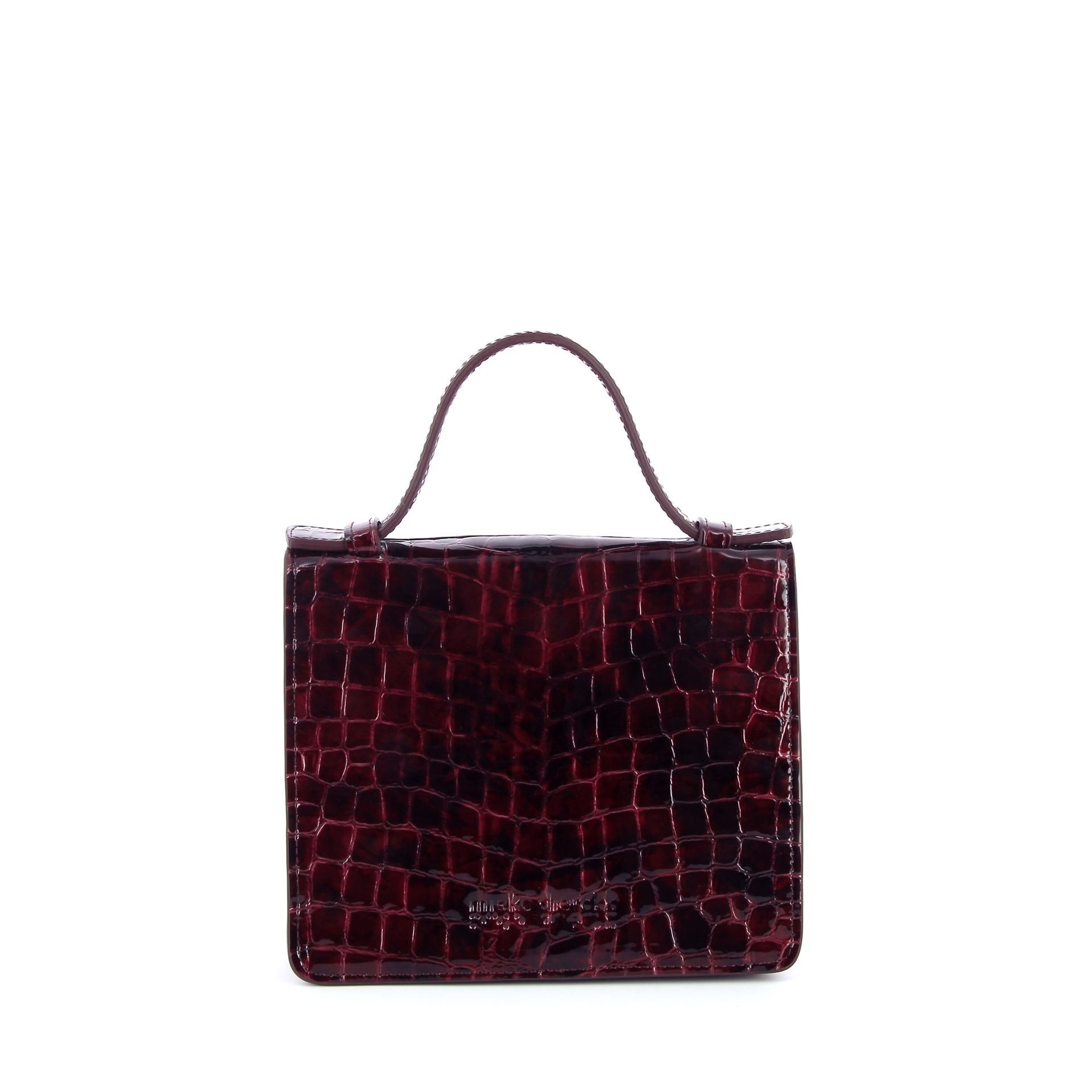 Mieke Dierckx Micro Briefcase Wine Nacre Croco 273662 rood