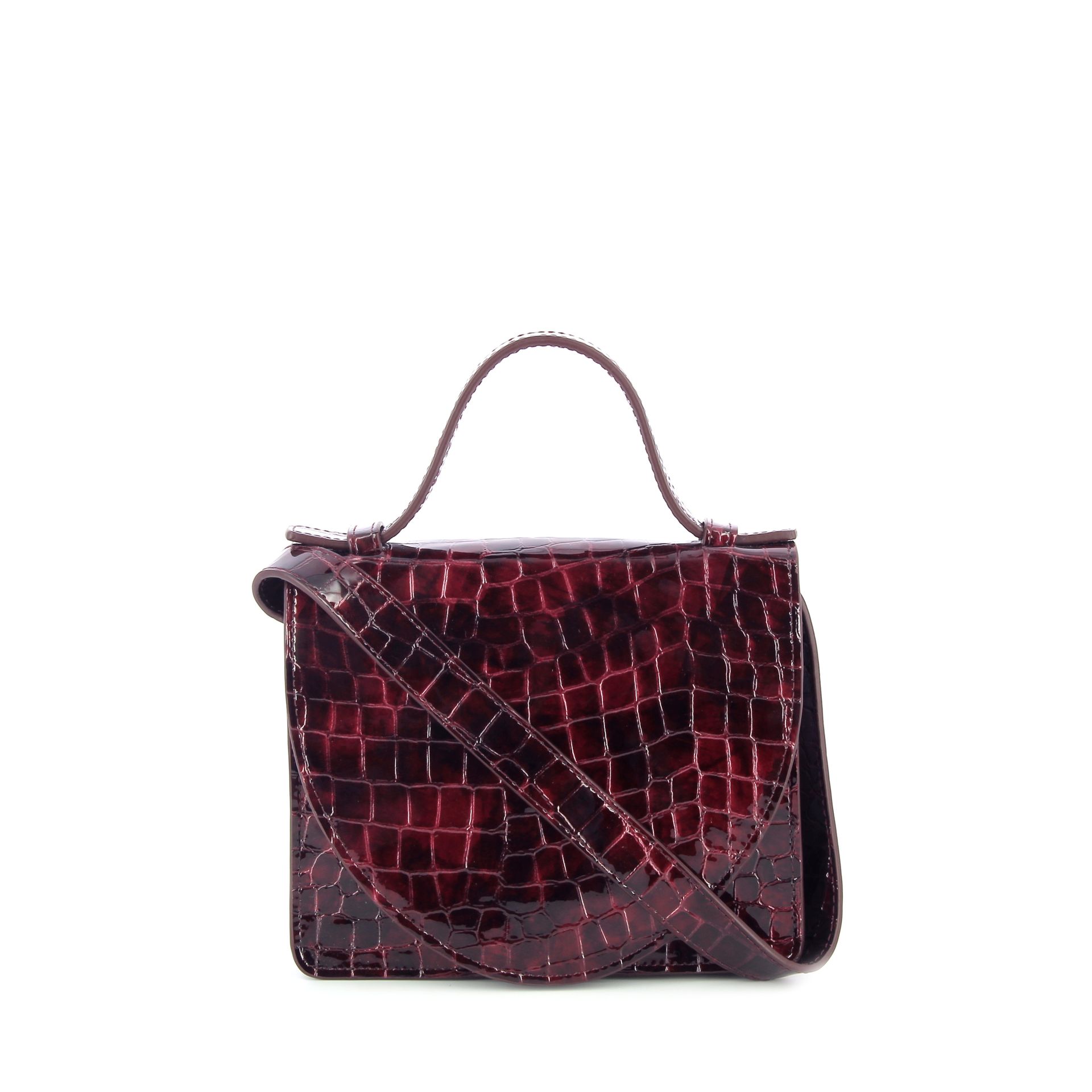 Mieke Dierckx Micro Briefcase Wine Nacre Croco 273662 rood